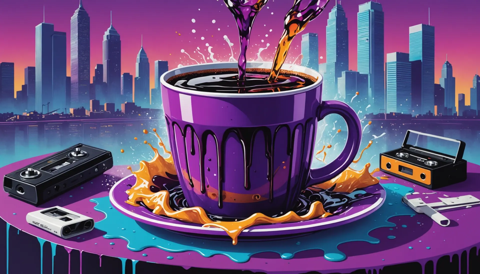Editorial illustration showing a stylized purple cup, representing what is lean slang for