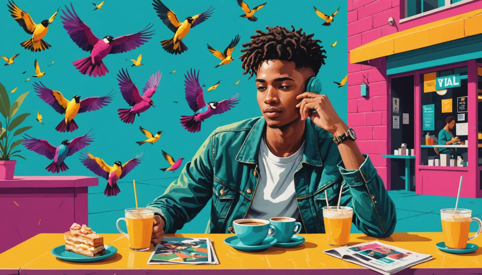 Illustration showing a stylish person wondering what does being a bird mean in slang