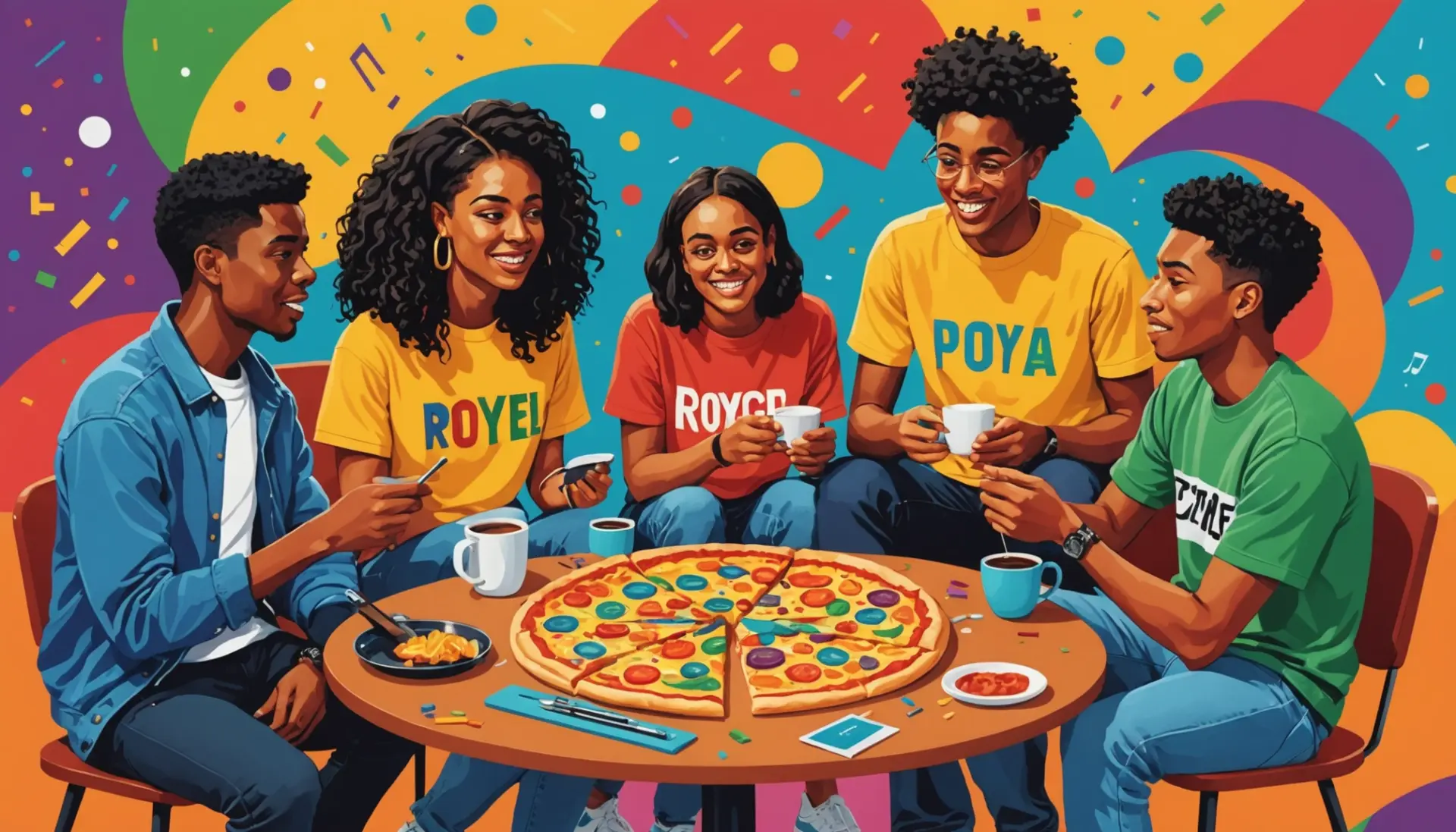 Editorial illustration of students using a mnemonic, with the phrase what does mnemonic mean represented by symbols