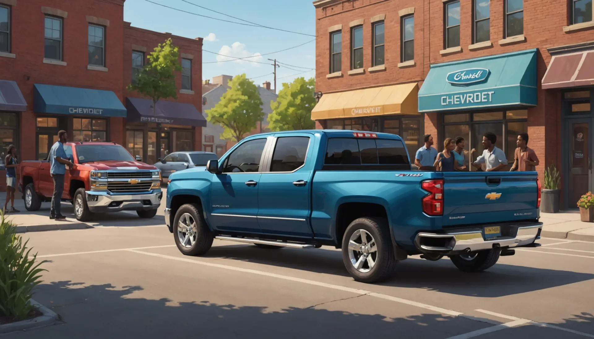 Editorial illustration showing a Chevy truck with LS badge and V8 engine, focusing on what does ls mean for chevy