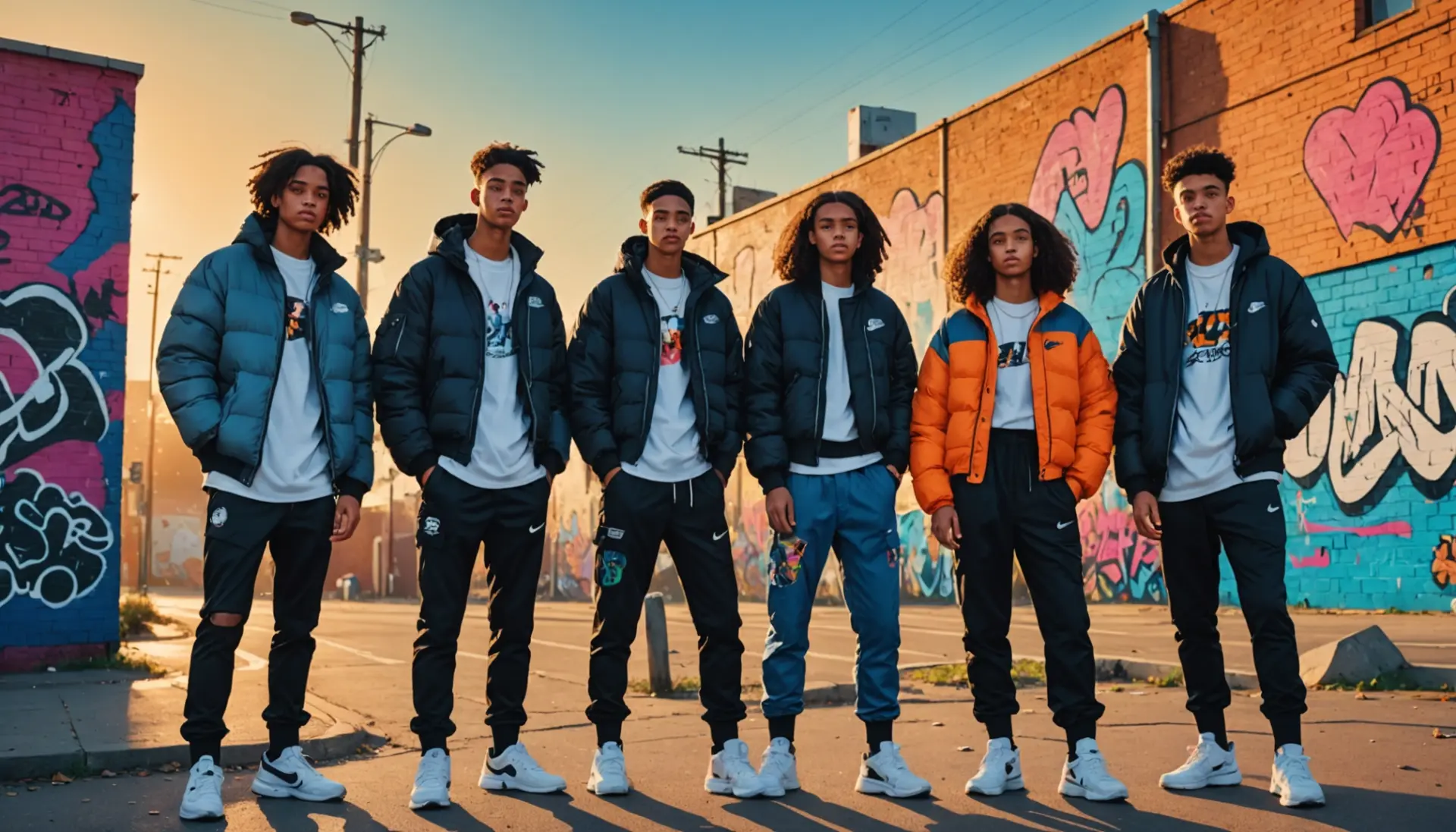 Editorial illustration of teens representing what is an eshay in australia slang with streetwear and urban backdrop