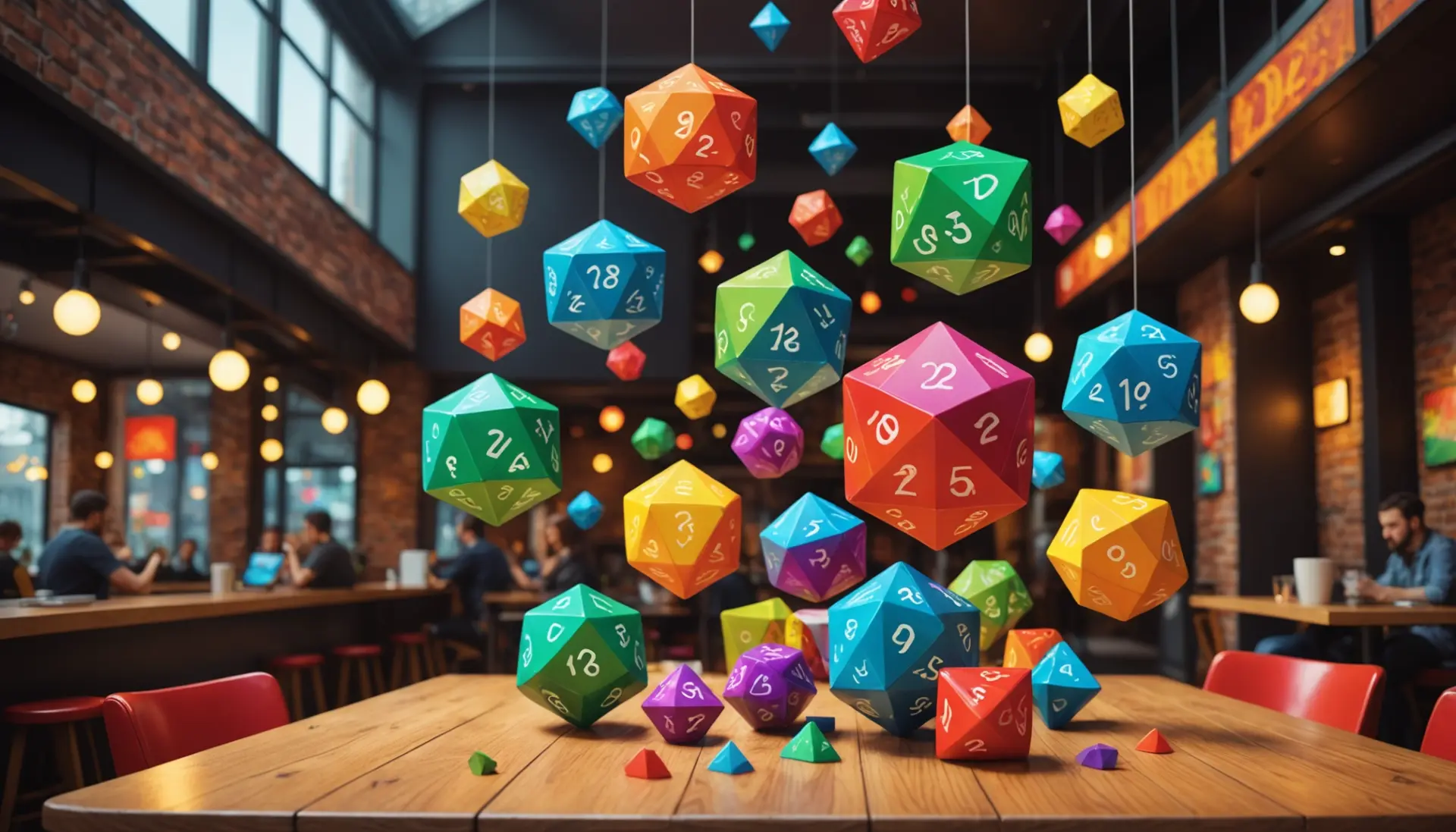 Editorial illustration showing colorful polyhedron shapes, representing what does polyhedron mean