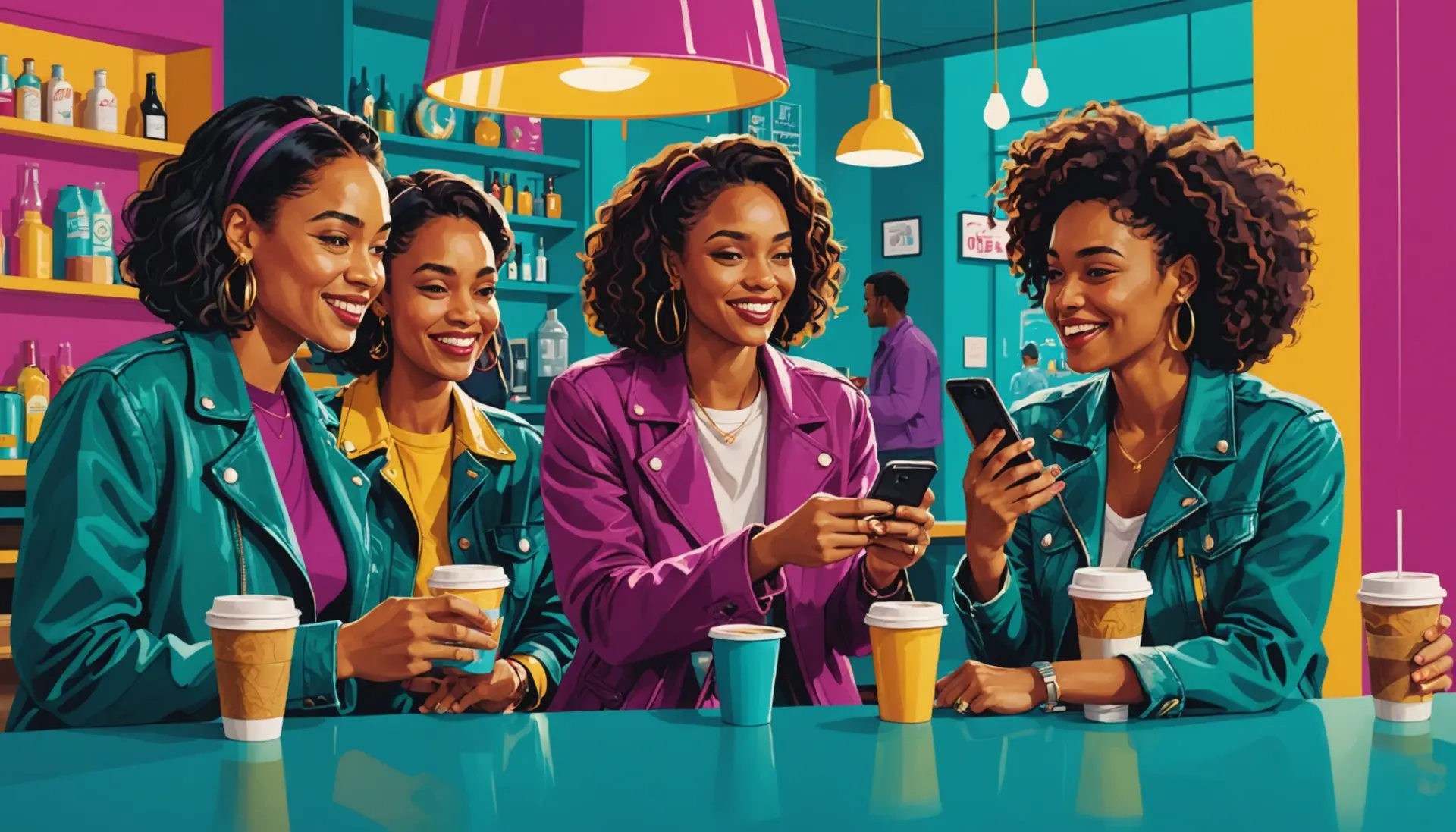 Editorial illustration showing people reacting to the phrase 'what does 86 47 mean' with speech bubbles and dynamic city background