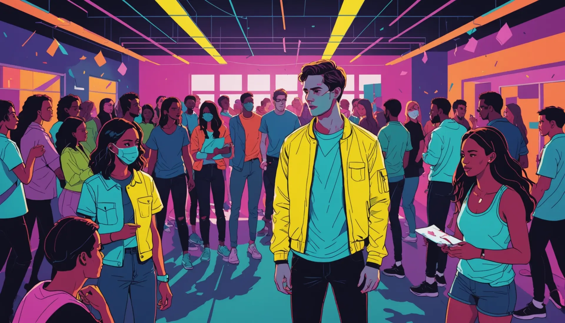 Editorial illustration showing the phrase what is boofing slang in concept, with symbolic imagery of caution and party culture