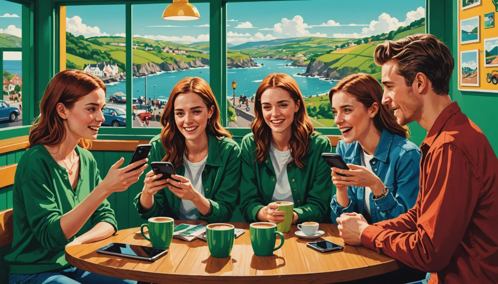 Editorial illustration of people reacting to the phrase 'dingle urban dictionary' in speech bubble style, lively expressions