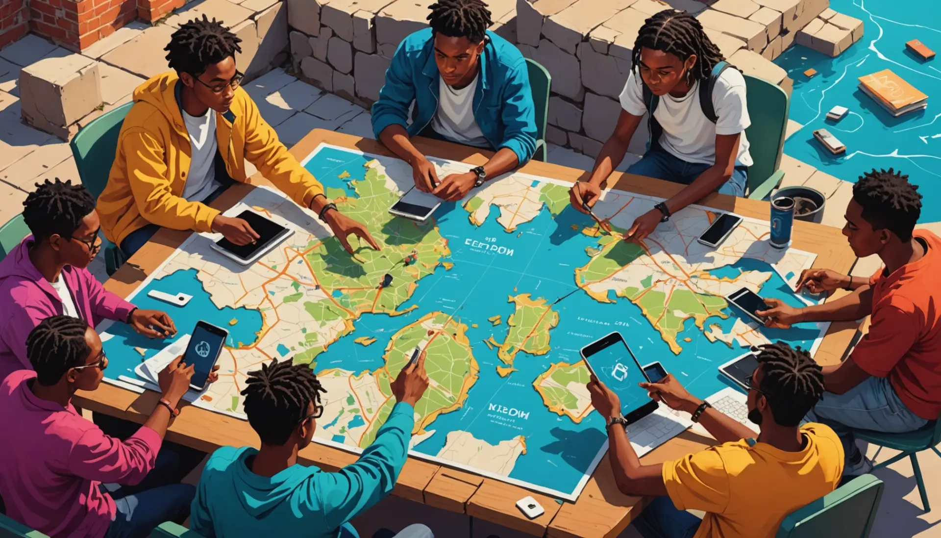 Editorial illustration showing internet users debating the phrase edomite urban dictionary