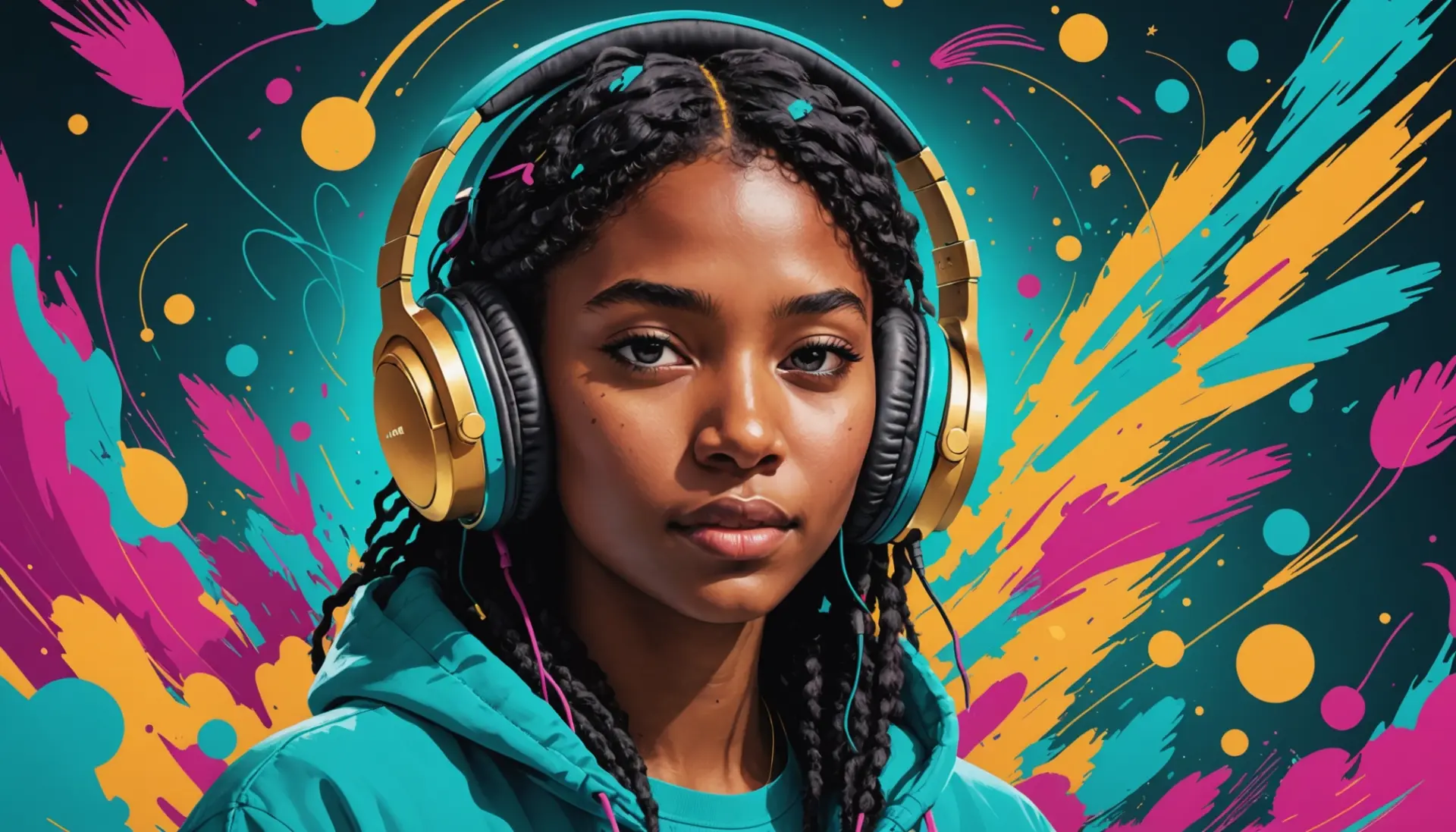 Editorial illustration of a person listening to headphones with 'asmr urban dictionary' vibe