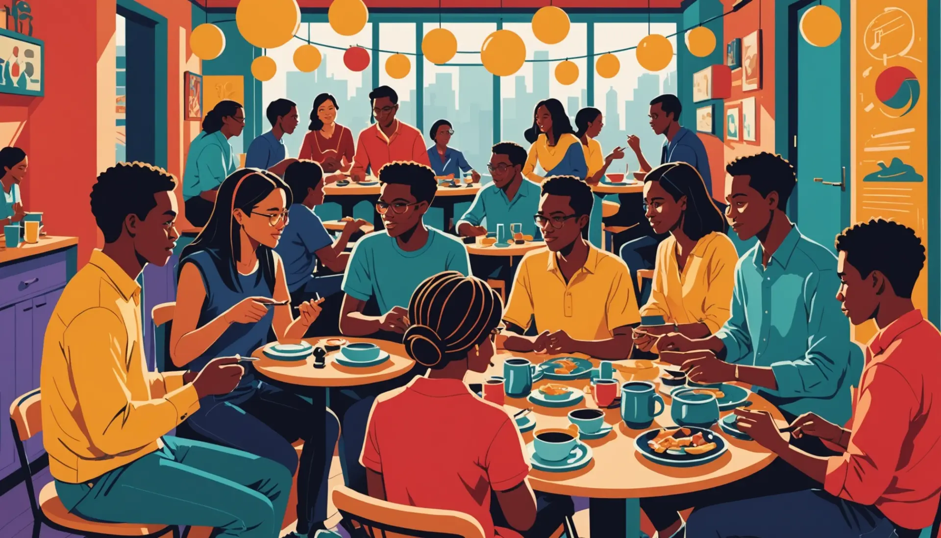 Editorial illustration of a vibrant gamelan scene referencing gamelan meaning slang