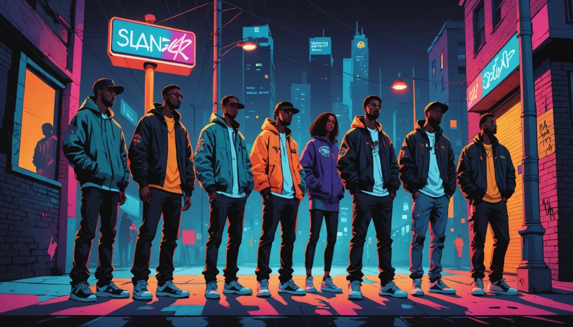 Editorial illustration showing the phrase bottom bitch urban dictionary concept with street culture imagery