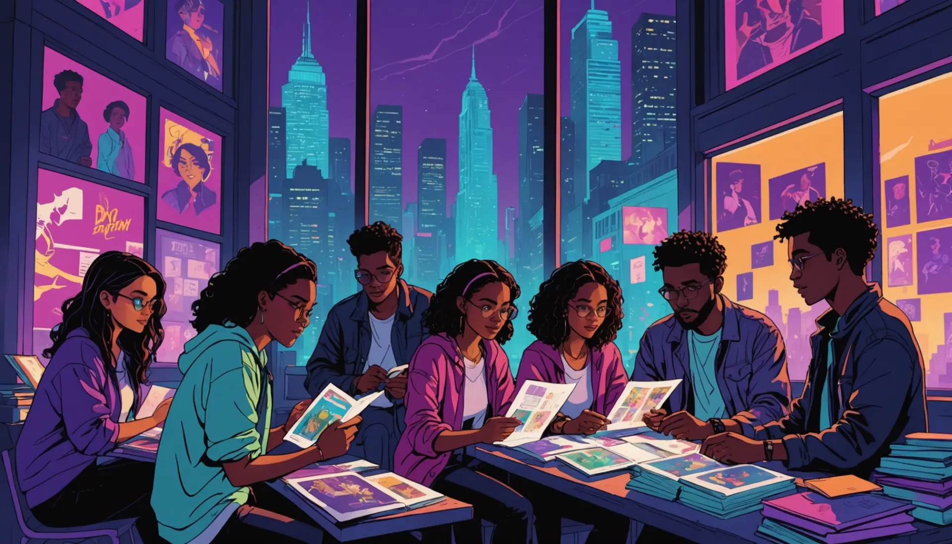 Editorial illustration showing fanfiction spaces with the phrase rpfing meaning urban dictionary in concept