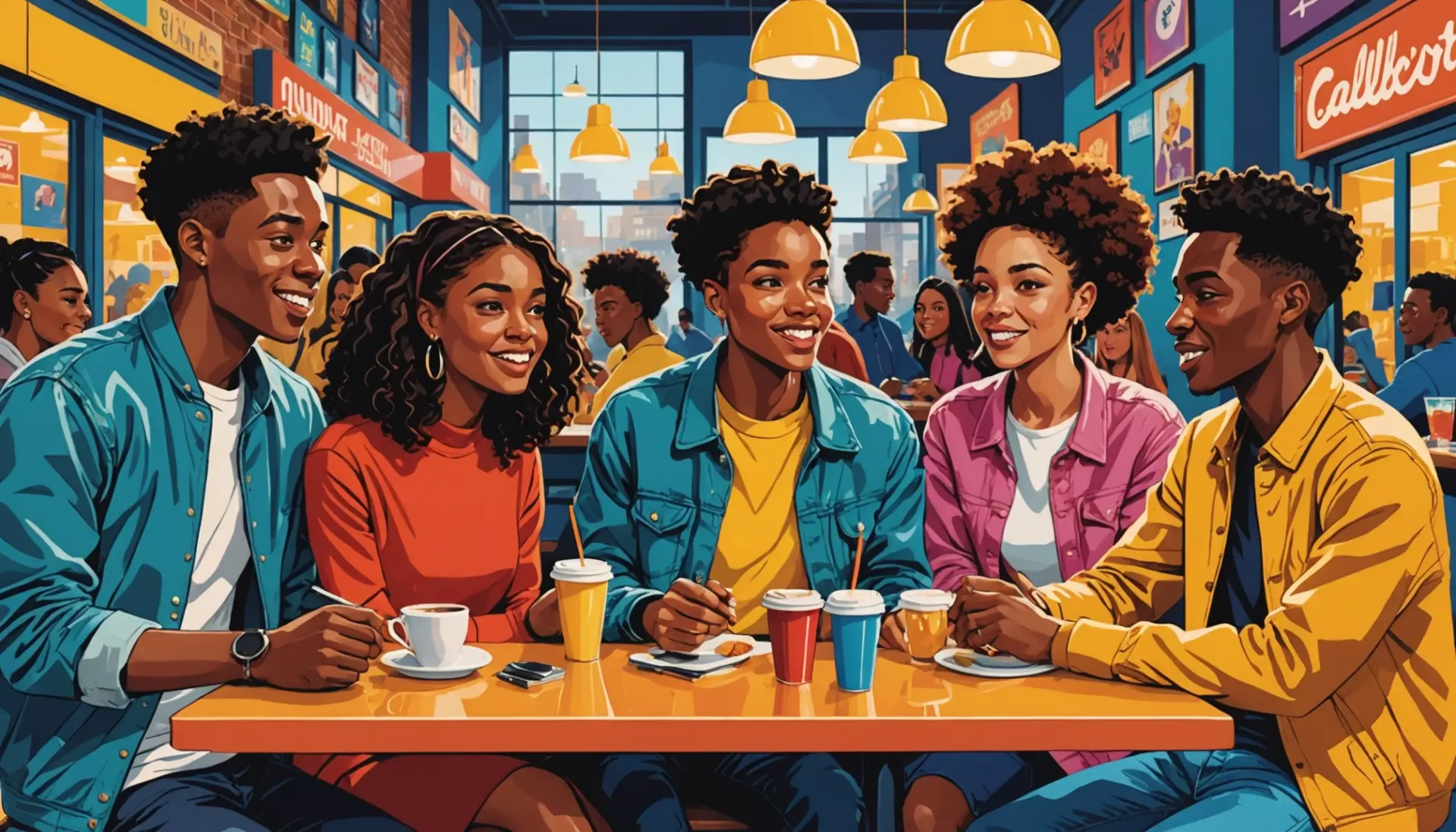 Editorial illustration of people using the phrase dome slang meaning in multiple contexts