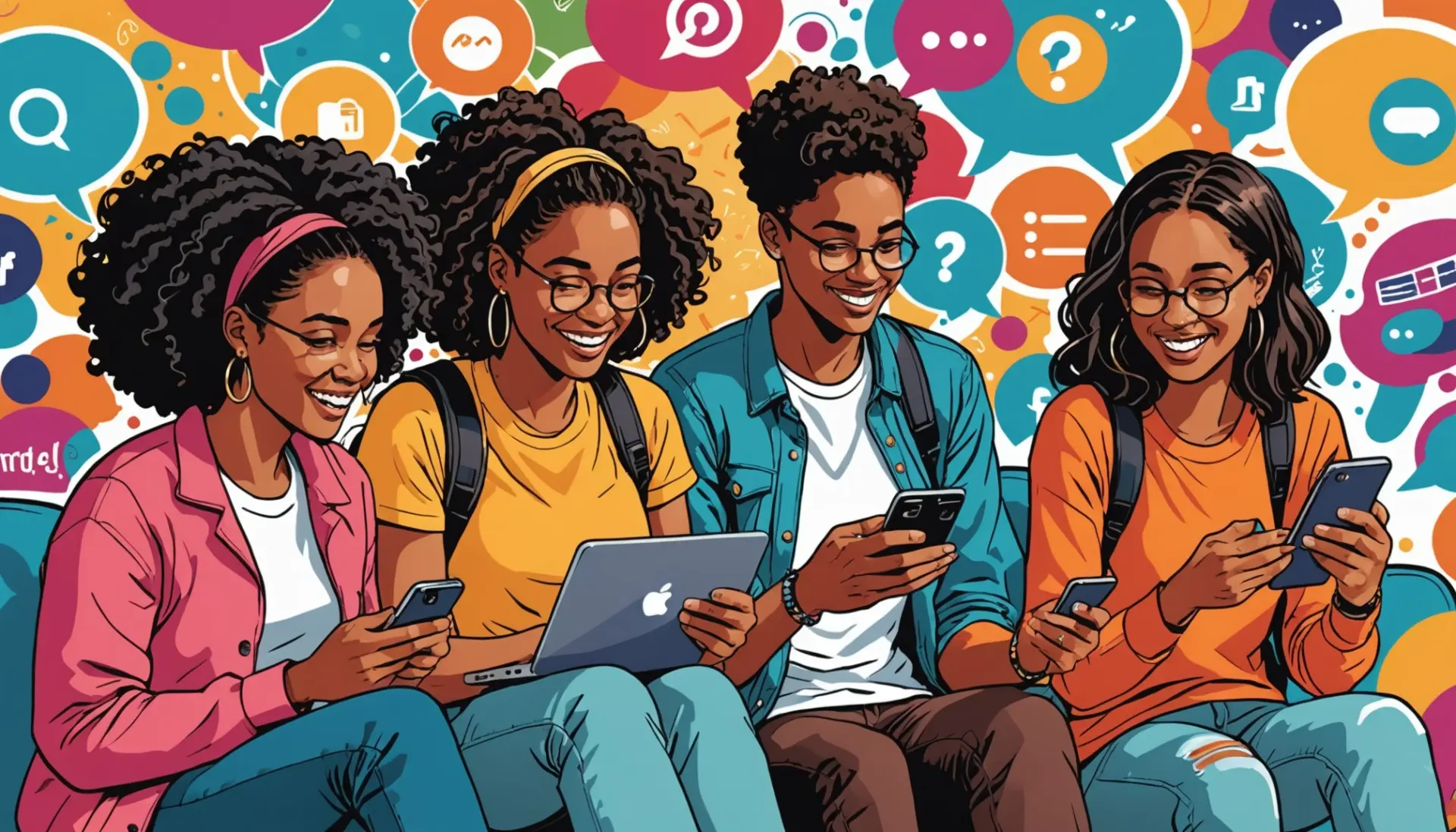 Editorial illustration of people using cof urban dictionary in chat, cof urban dictionary