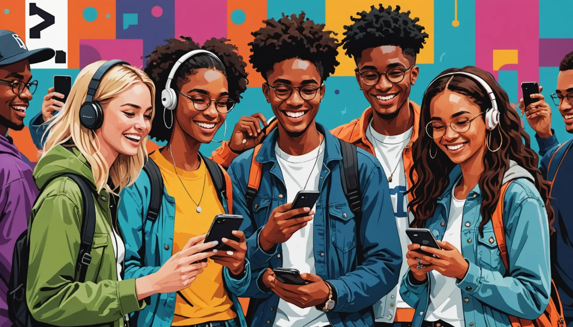 Illustration showing friends texting 'klk' with speech bubbles, focusing on what does klk mean in text