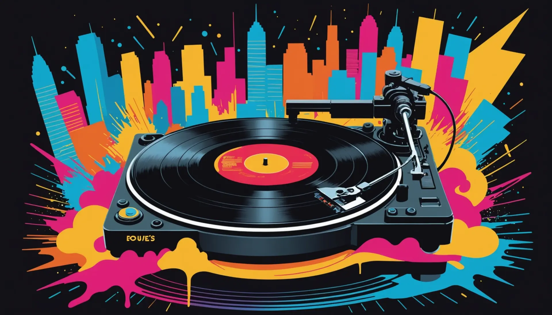 Editorial illustration showing a stylized vinyl needle drop scene with the phrase needle drop urban dictionary vibe