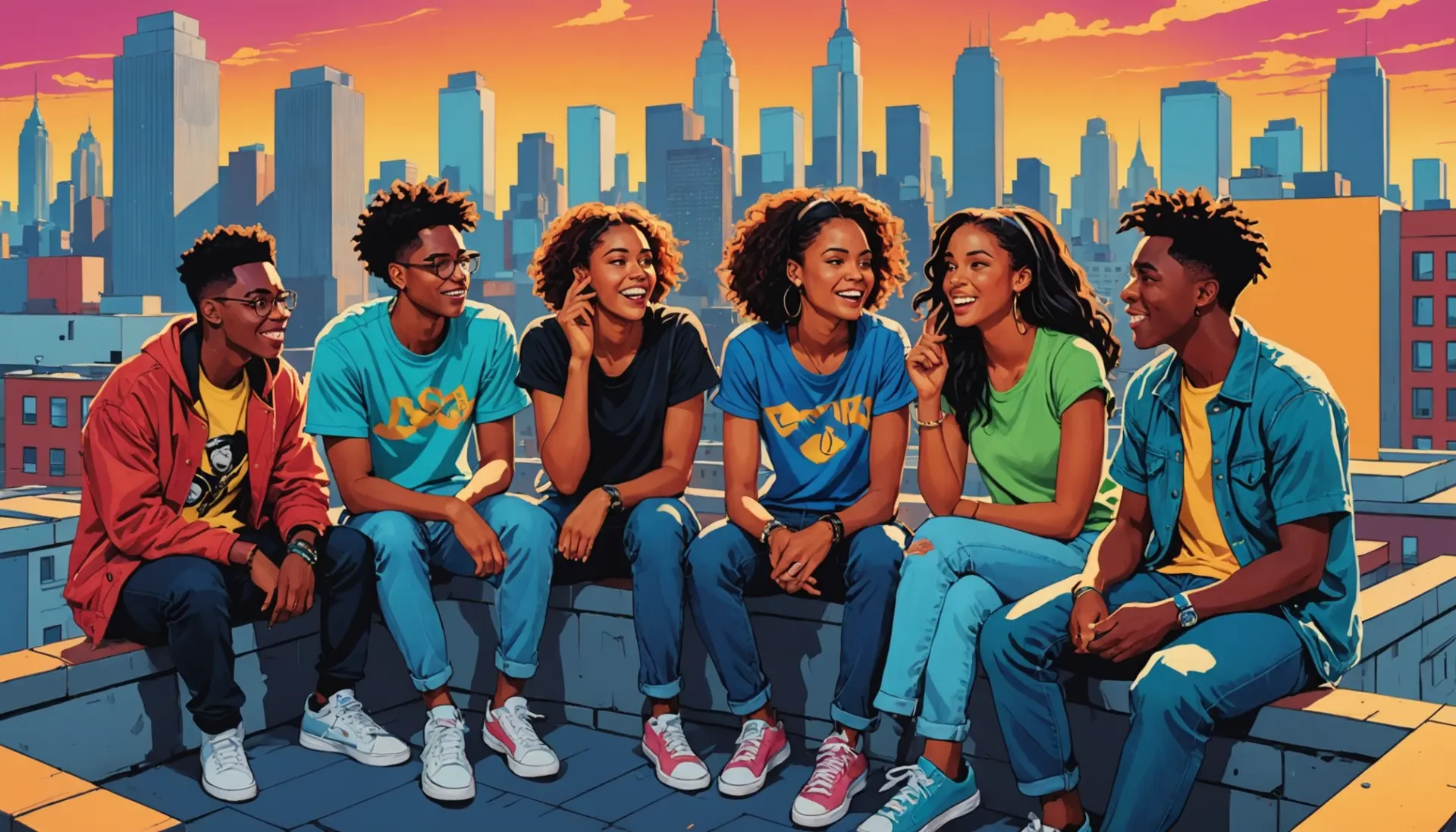 Editorial illustration of people reacting to a wild idea with the phrase left field slang visible in context