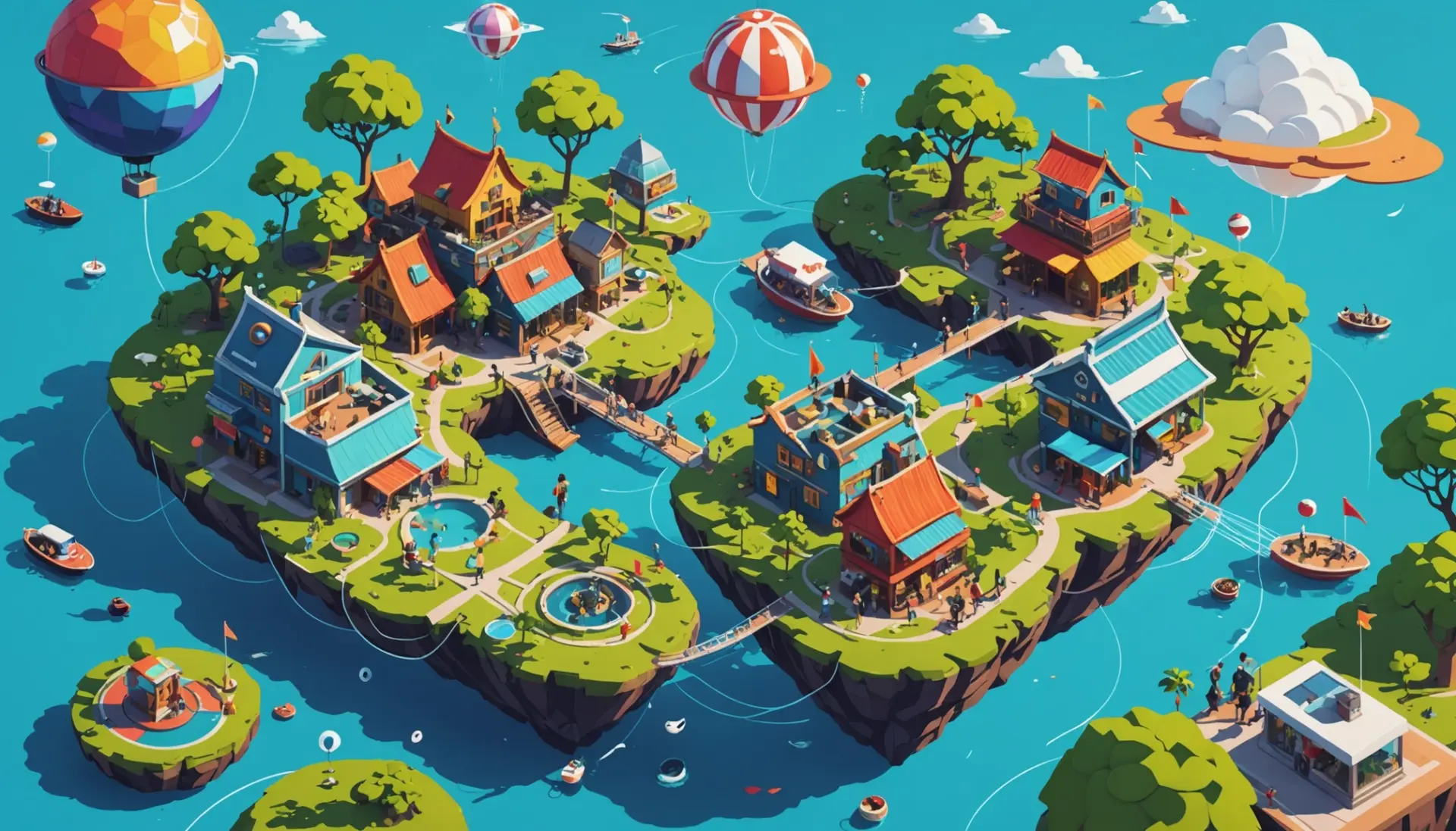 Illustration showing the phrase what does realm mean as a concept with vibrant realms and characters
