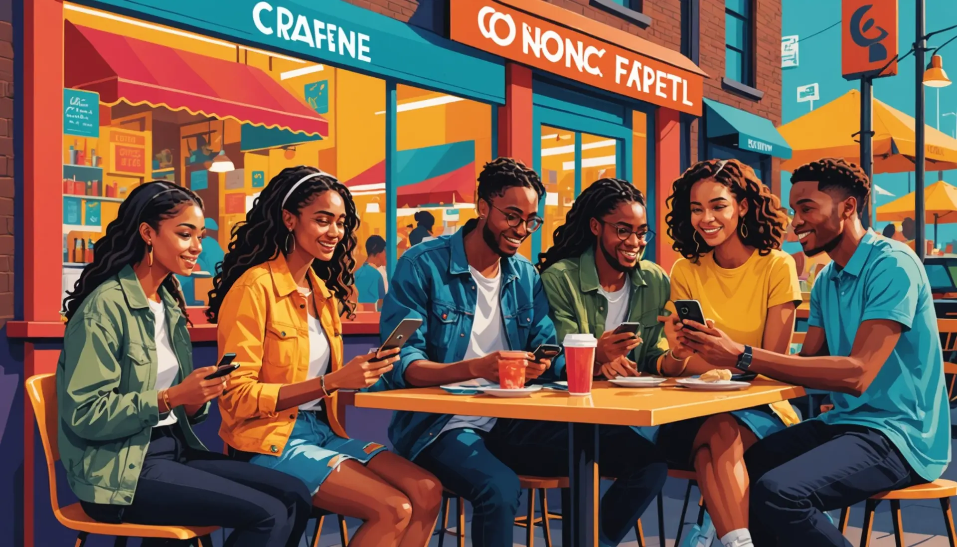 Editorial illustration showing people researching 'csa urban dictionary' on devices, diverse reactions, with the phrase csa urban dictionary visible in search bar