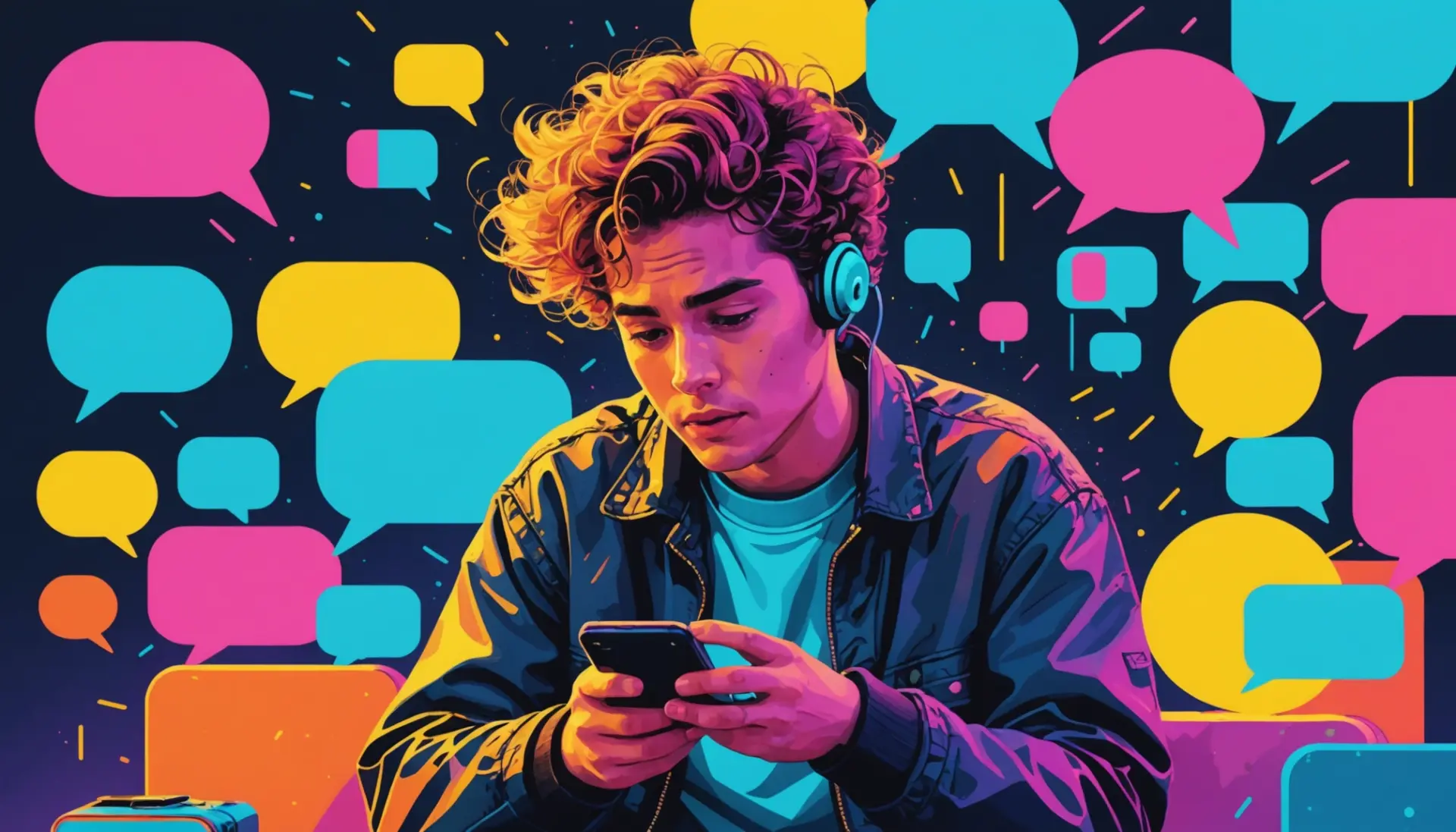 Editorial illustration inspired by what does it mean to breadcrumb someone showing digital breadcrumbs and a phone
