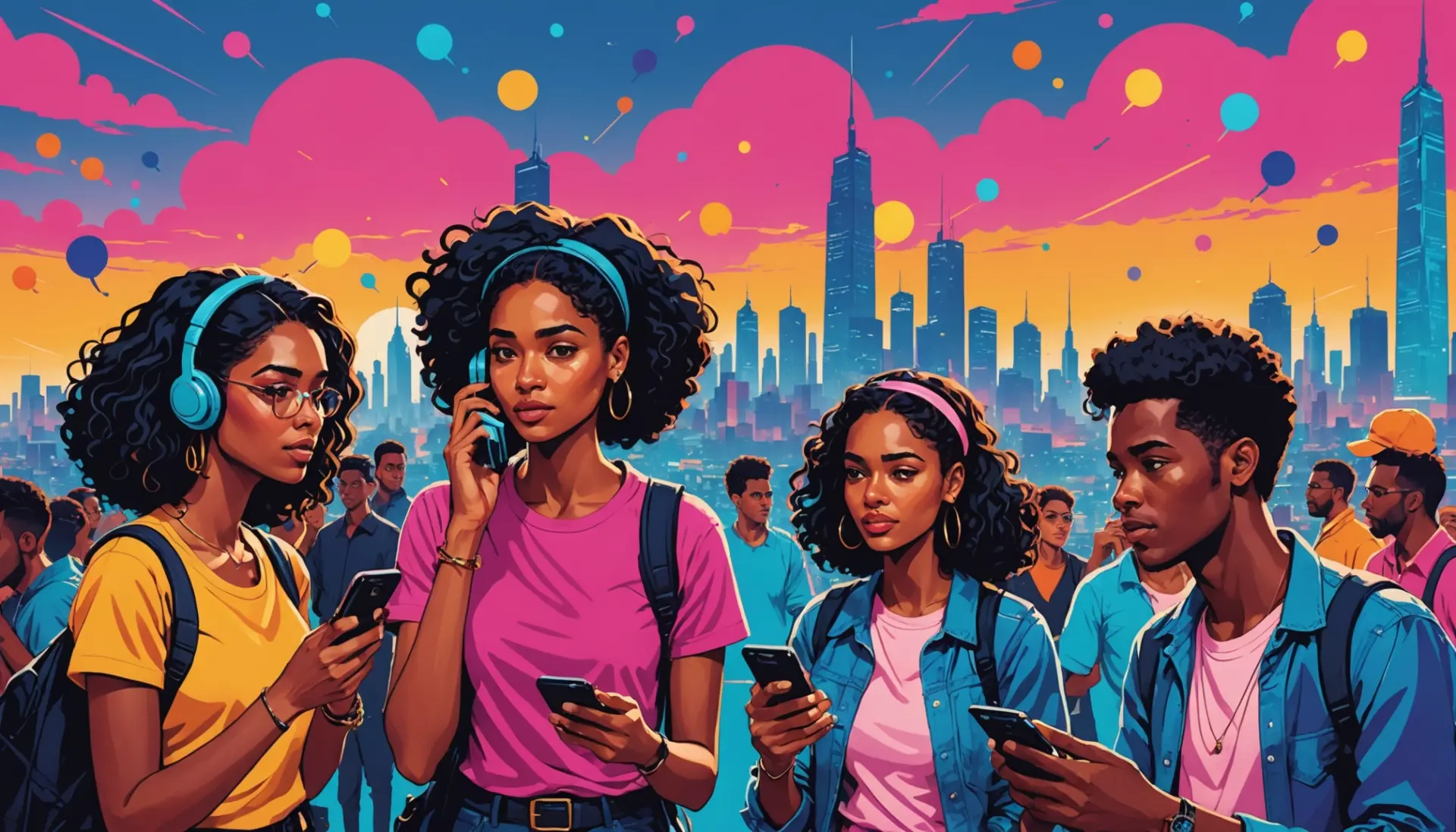 Editorial illustration showing the phrase air cairo meaning slang with people reacting online