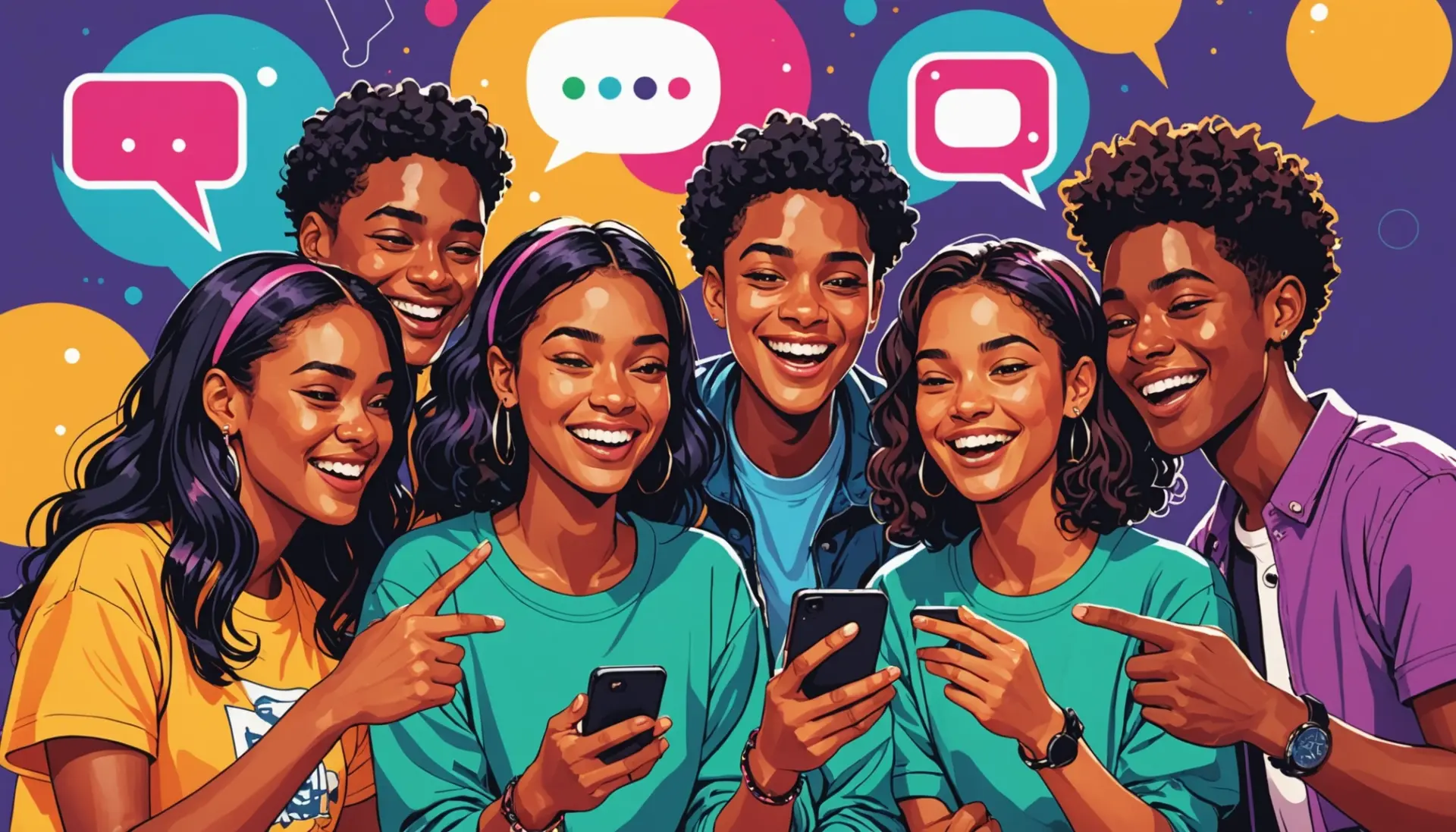 Illustration of people reacting to an 'urban dictionary catfish' definition on their phones