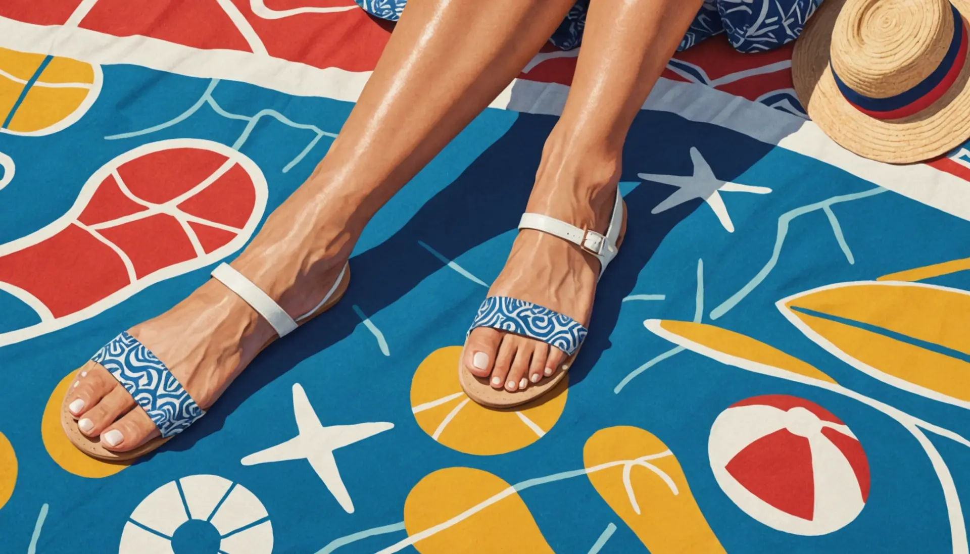 Editorial illustration of a person showing white toenails, referencing urban dictionary white toenails