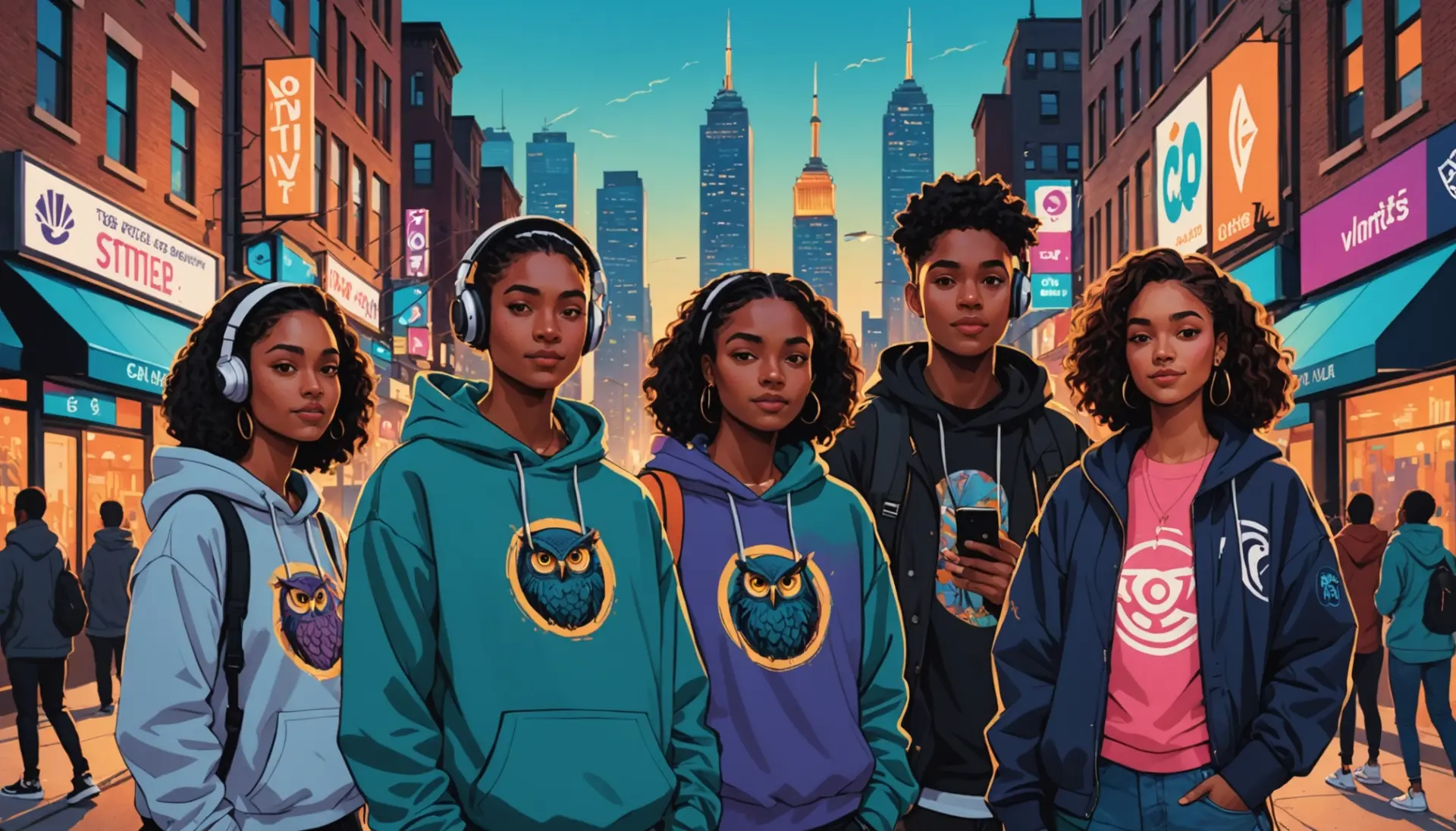 Editorial scene showing young people asking 'what does ovo mean' while pointing at an owl logo on a hoodie