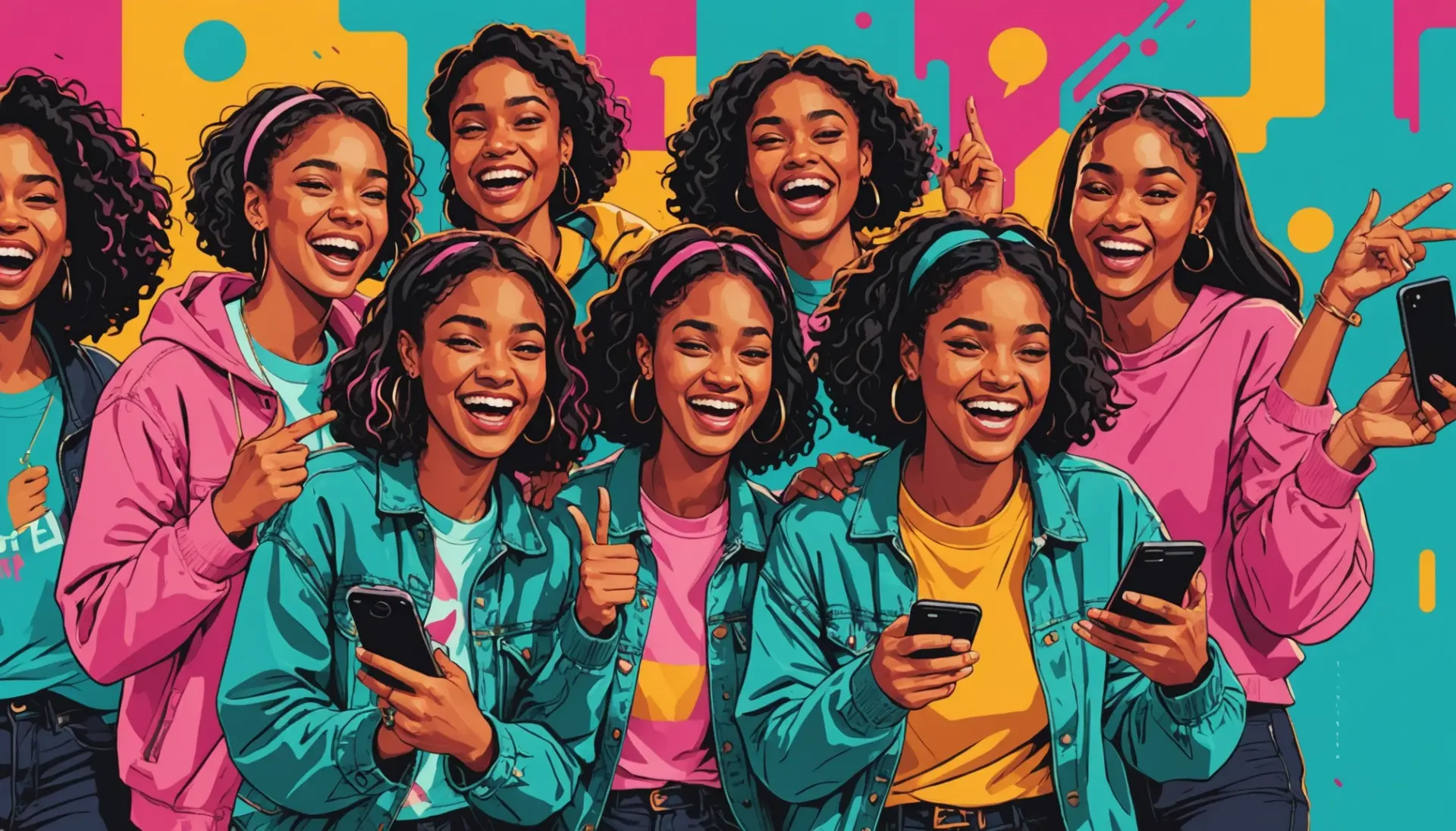 Editorial illustration of young people reacting to the phrase melt slang