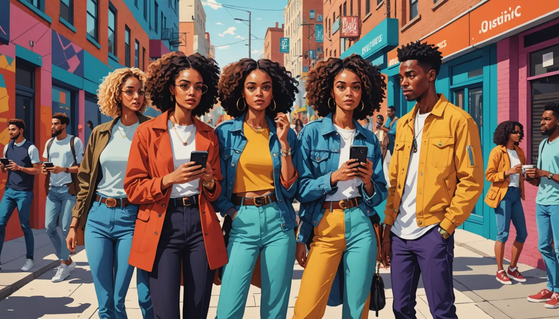 Editorial illustration showing people reacting to the phrase deenie slang meaning