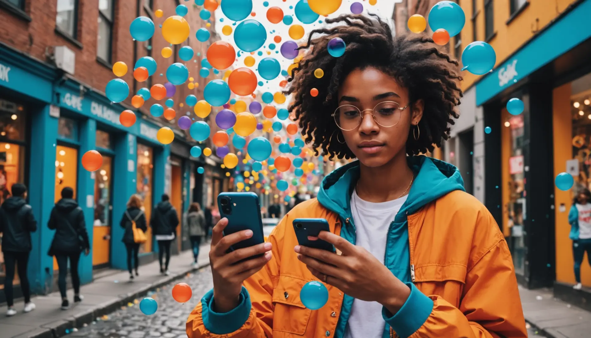 Illustration showing someone asking what does it mean when someone shares an instant on instagram with phone notifications