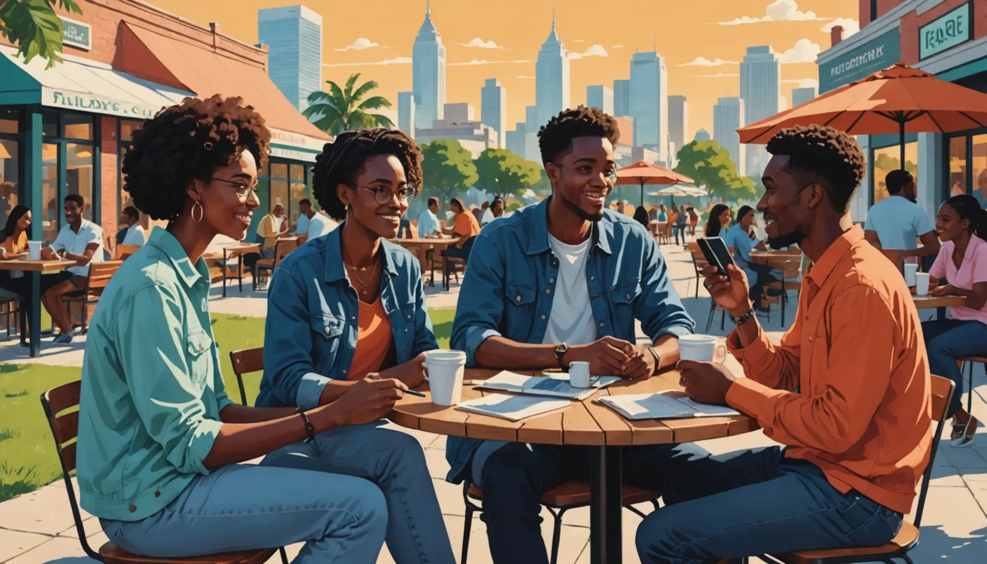 Editorial illustration showing people discussing the phrase what does cracker mean in slang in varied cultural contexts