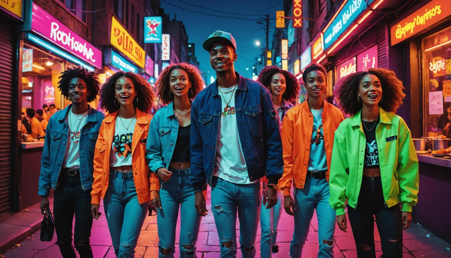 Illustration showing a vibrant scene that represents urban dictionary zesty with lively colors and bold characters