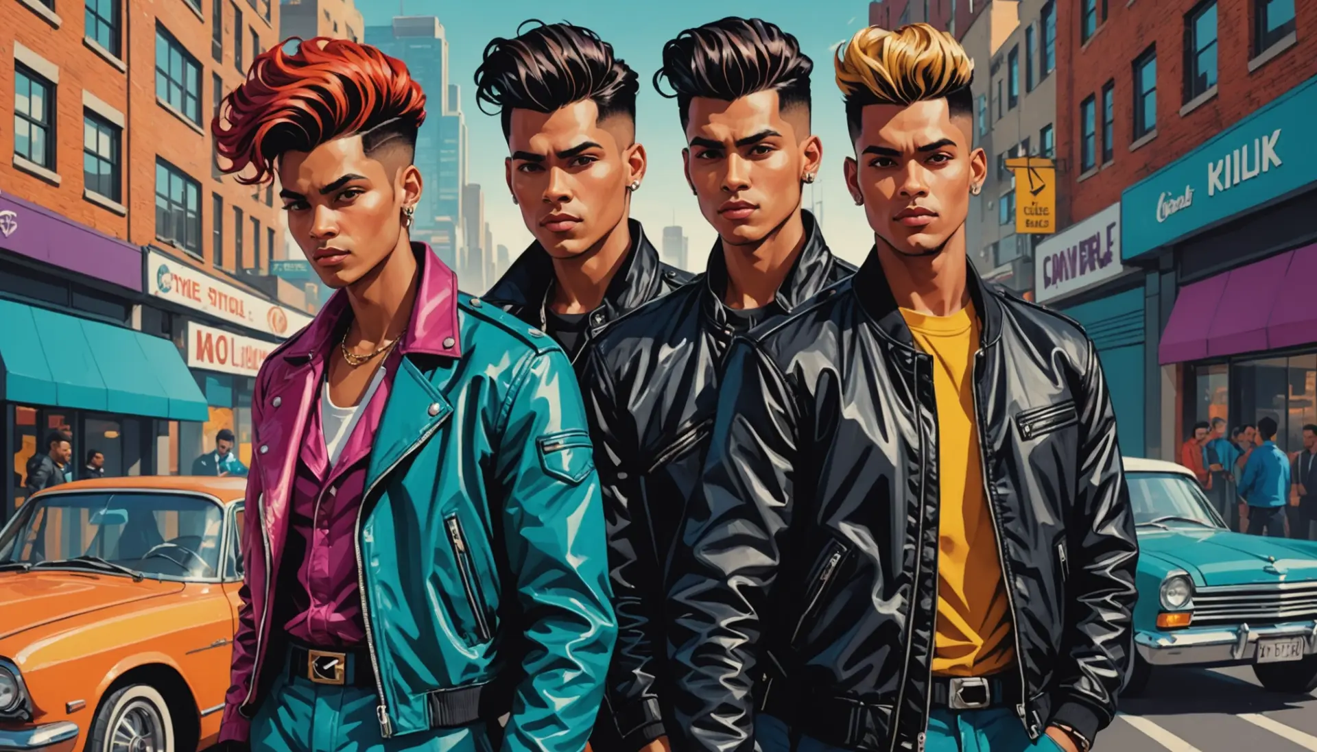 Illustration of a person with a bold pompadour hairstyle, what does pompadour mean