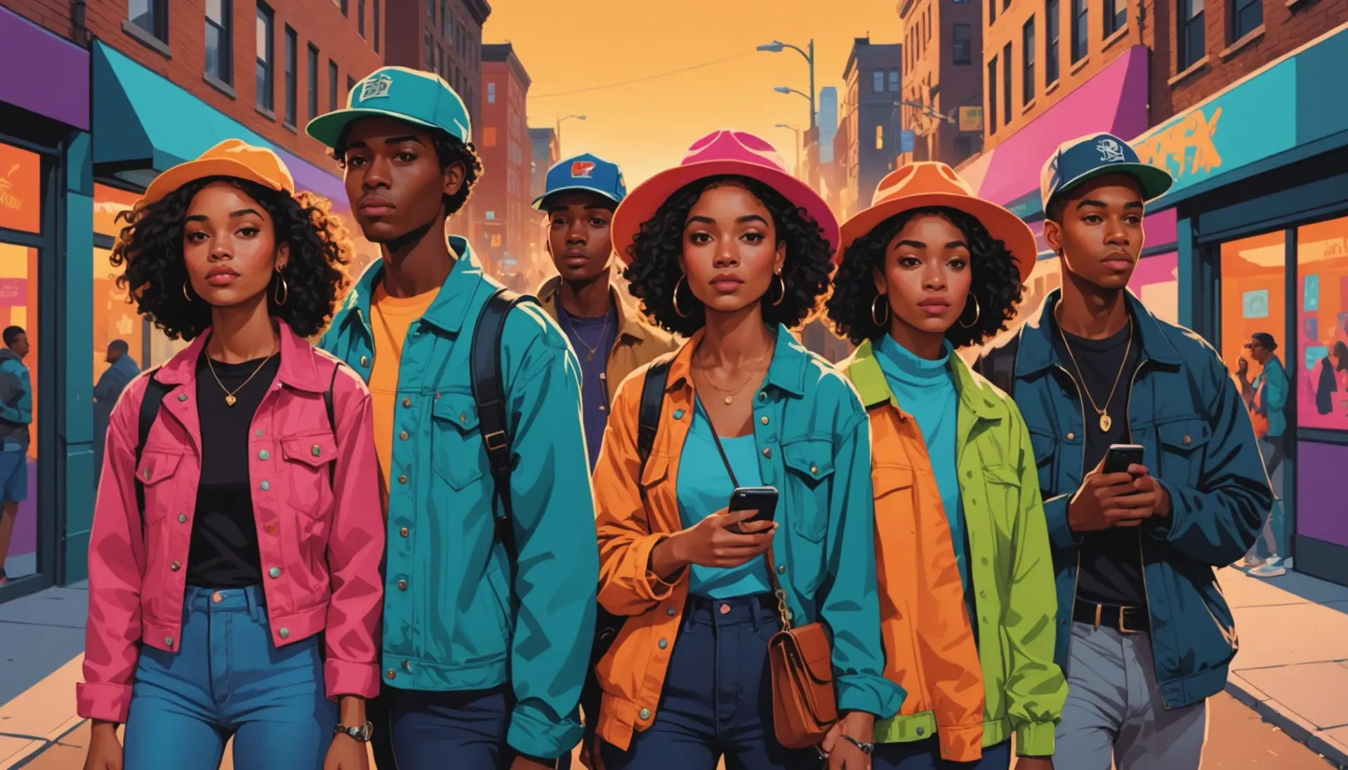 Editorial illustration showing people wearing hats and passing a small package, caption style about lid slang meaning