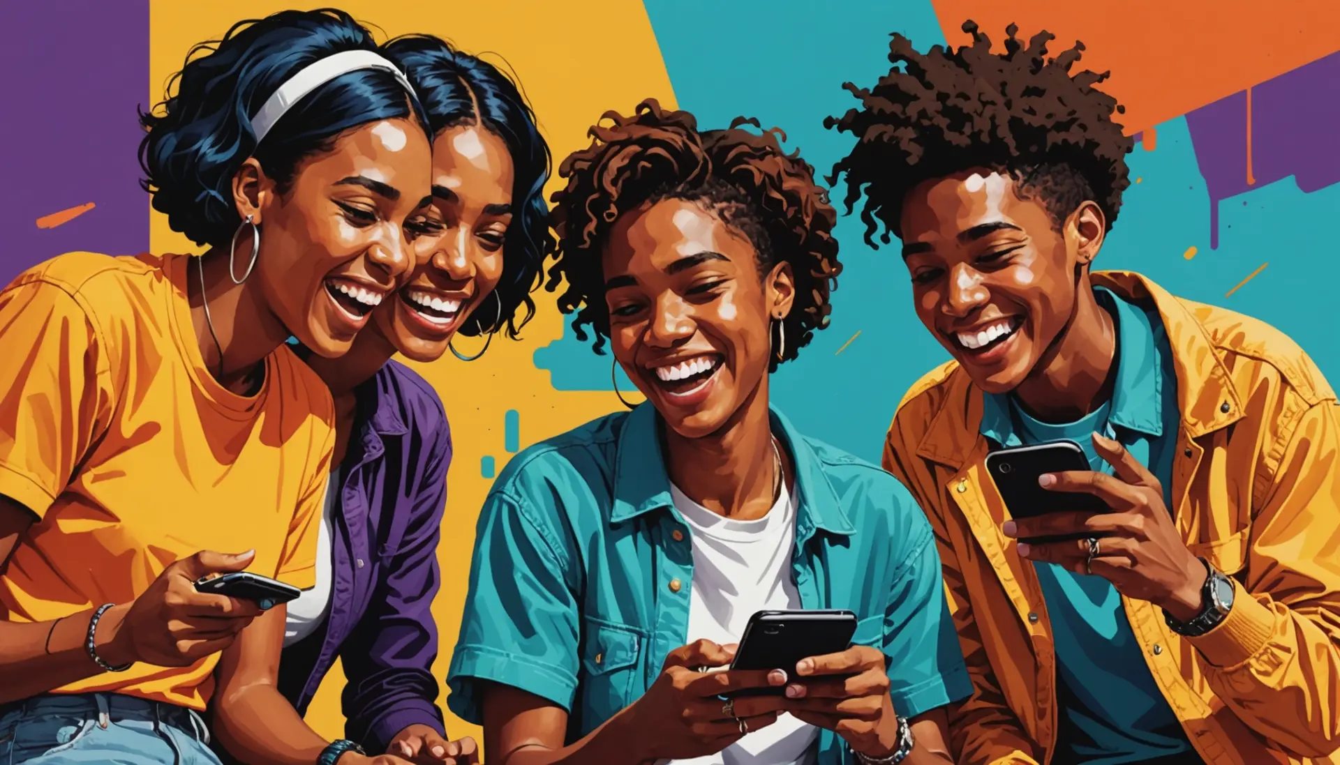 Illustration showing people texting the phrase what does whit mean in texting with speech bubbles