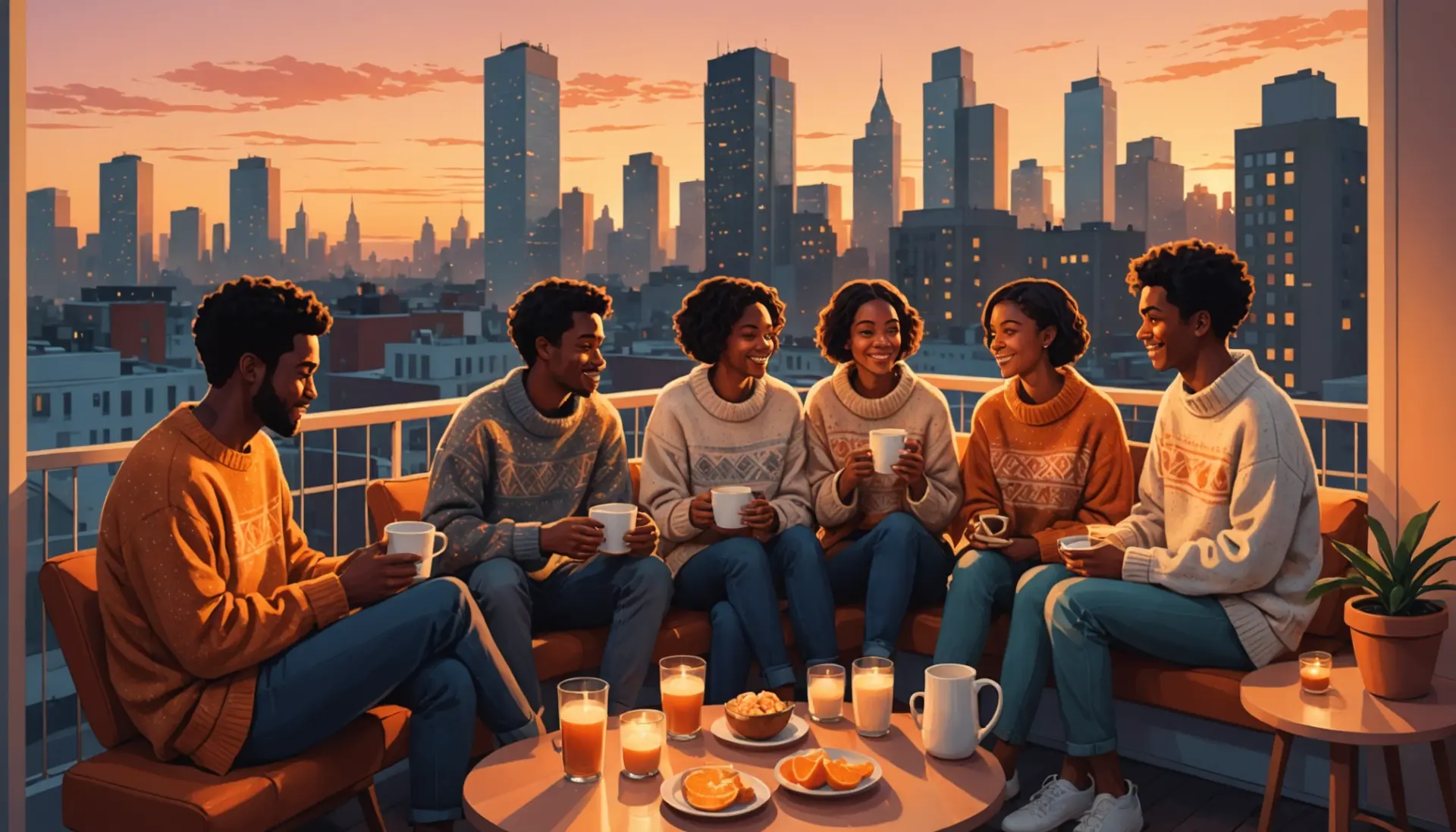 Editorial illustration of a cozy scene representing what does warm milk mean urban dictionary