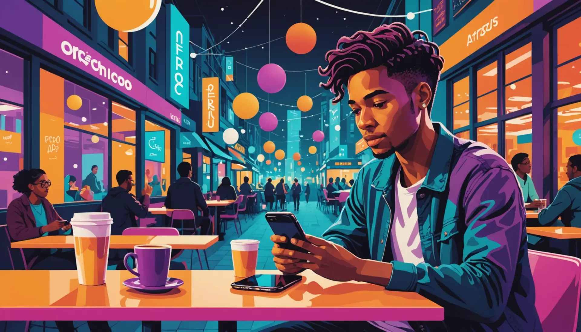 Illustration showing a person seeing 'query error' message on their iPhone while using Facebook, representing what does query error mean on facebook on iphone