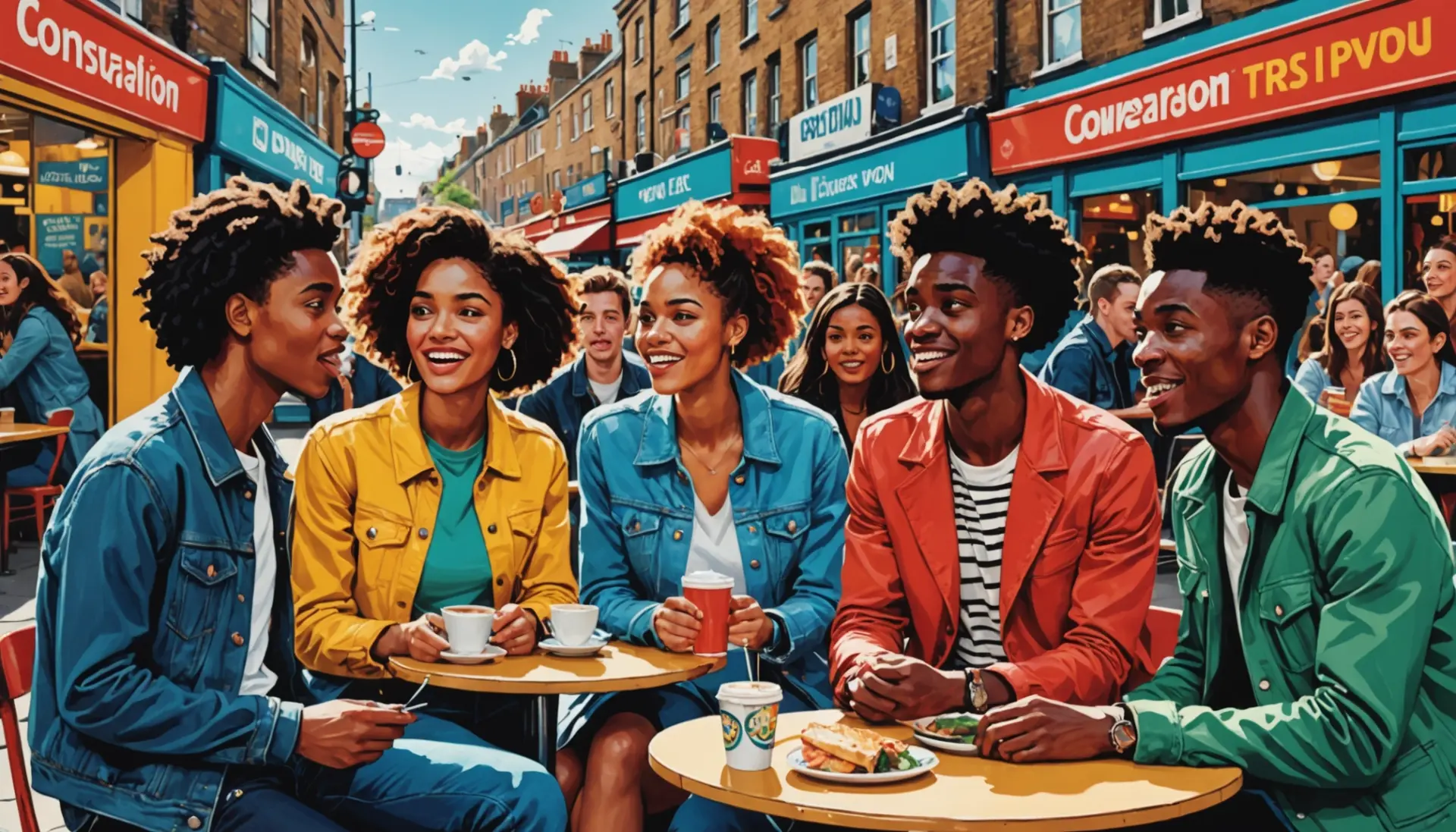 Editorial illustration showing people reacting to the phrase wanker slang