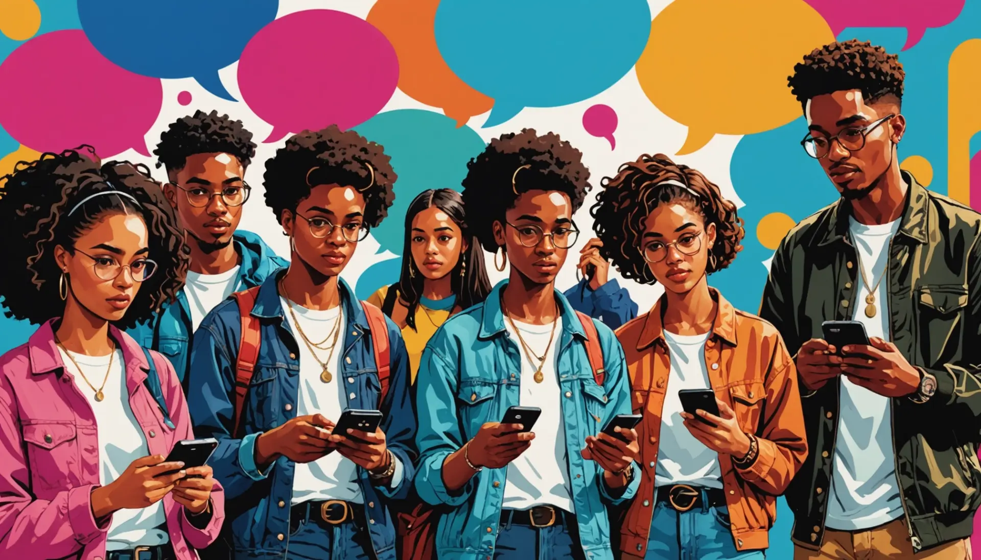 Illustration showing people texting 'TBA' with the phrase what does tba mean in text visible conceptually