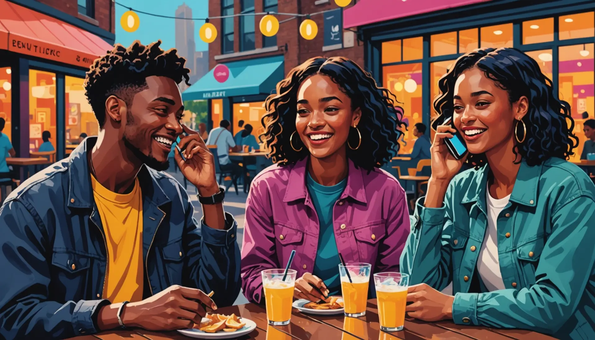 Editorial illustration showing young people reacting to chat bubbles that say msog slang meaning
