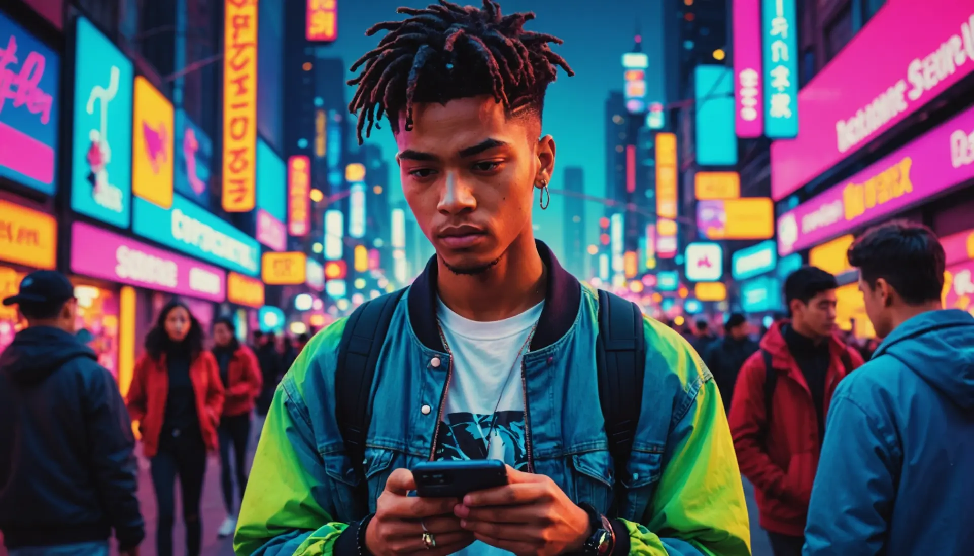 Editorial illustration of a person squinting into the distance with caption vibes, representing what does 20 13 vision mean