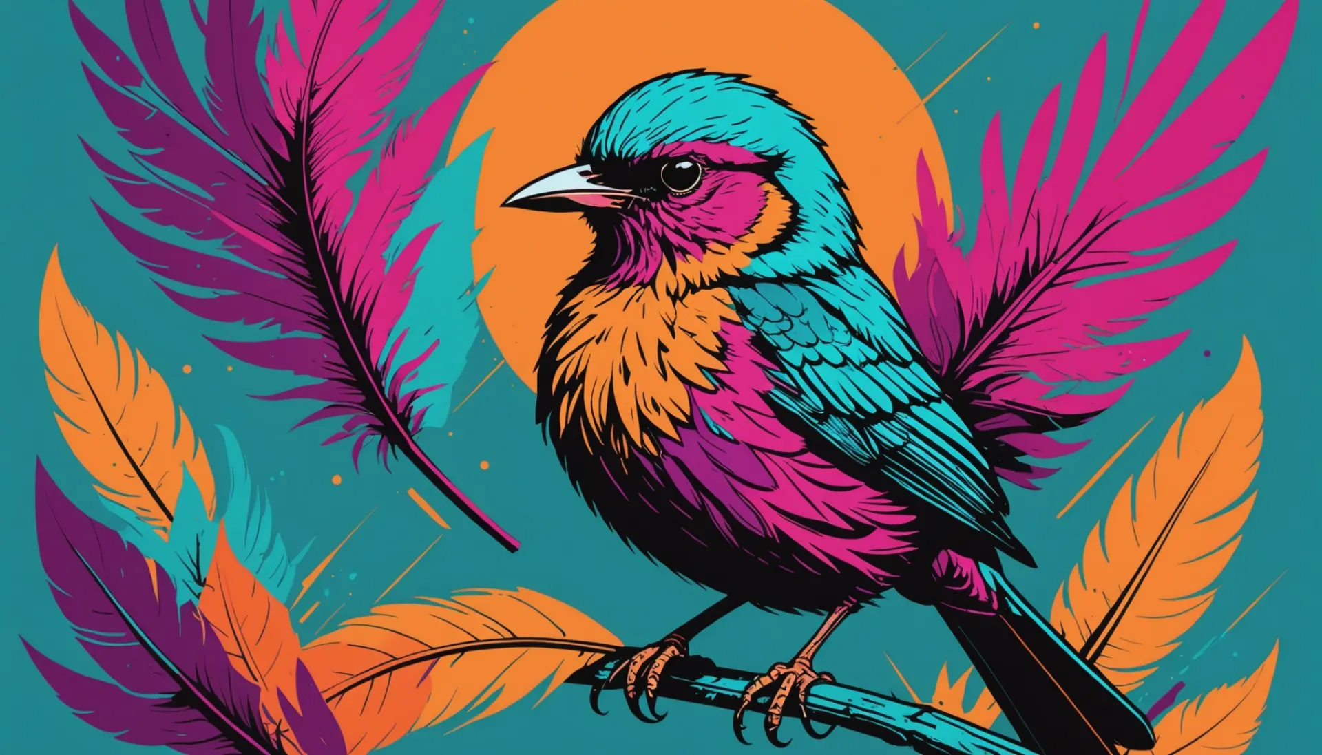 Editorial illustration of a small bold character with wren meaning slang vibe