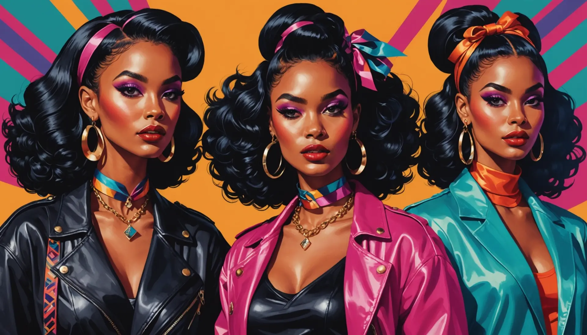 Editorial illustration of diverse women embodying slang for saucy flirtatious women aesthetic