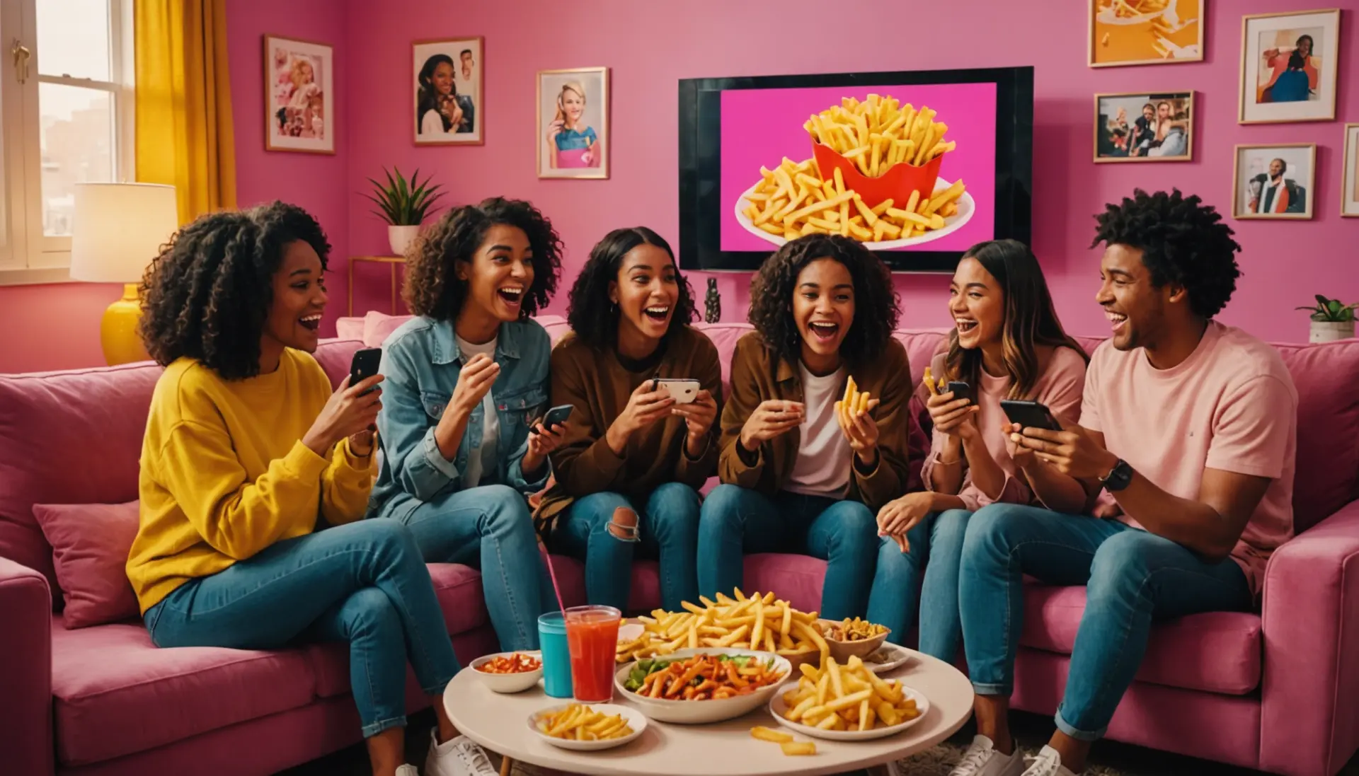 Illustration of Love Island fans jokingly calling someone French fries, french fries love island slang meaning