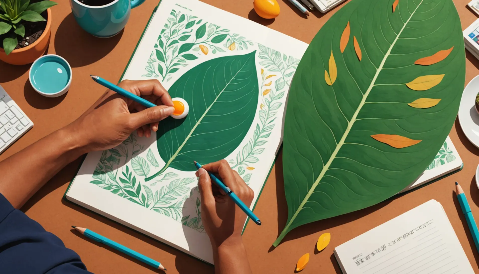 Editorial illustration showing a leaf and egg with the phrase what does ovate mean idea, highlighting ovate meaning