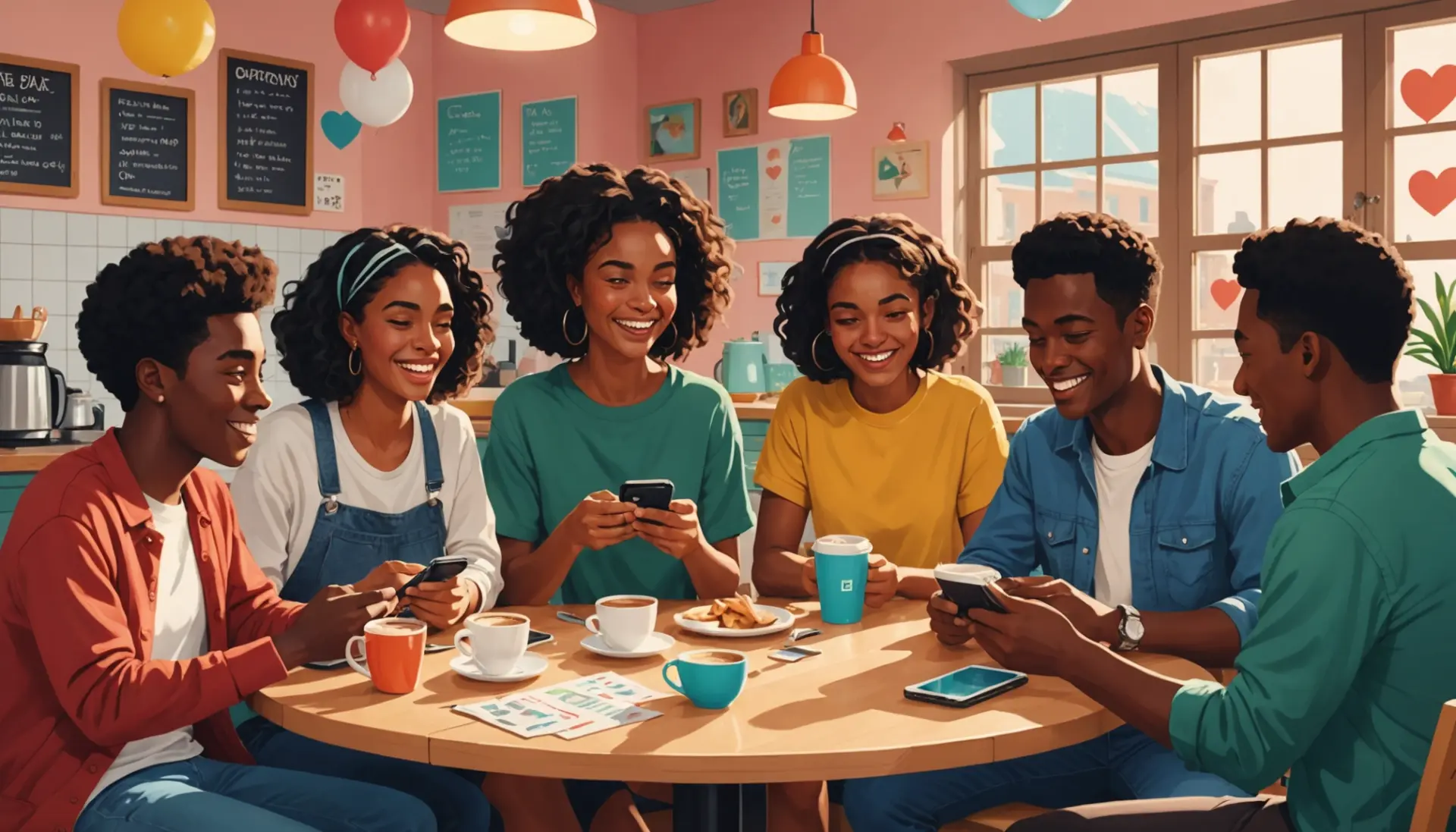 Editorial illustration of people texting and saying 'my love in slang nyt' with speech bubbles, showing the phrase 'my love in slang nyt' as central