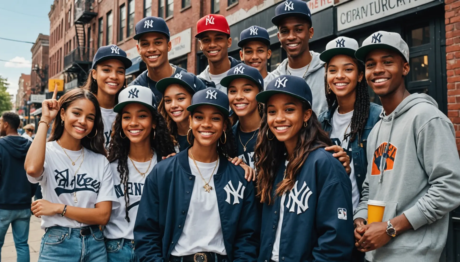 Young people wearing Yankees caps, illustrating yankees slang meaning
