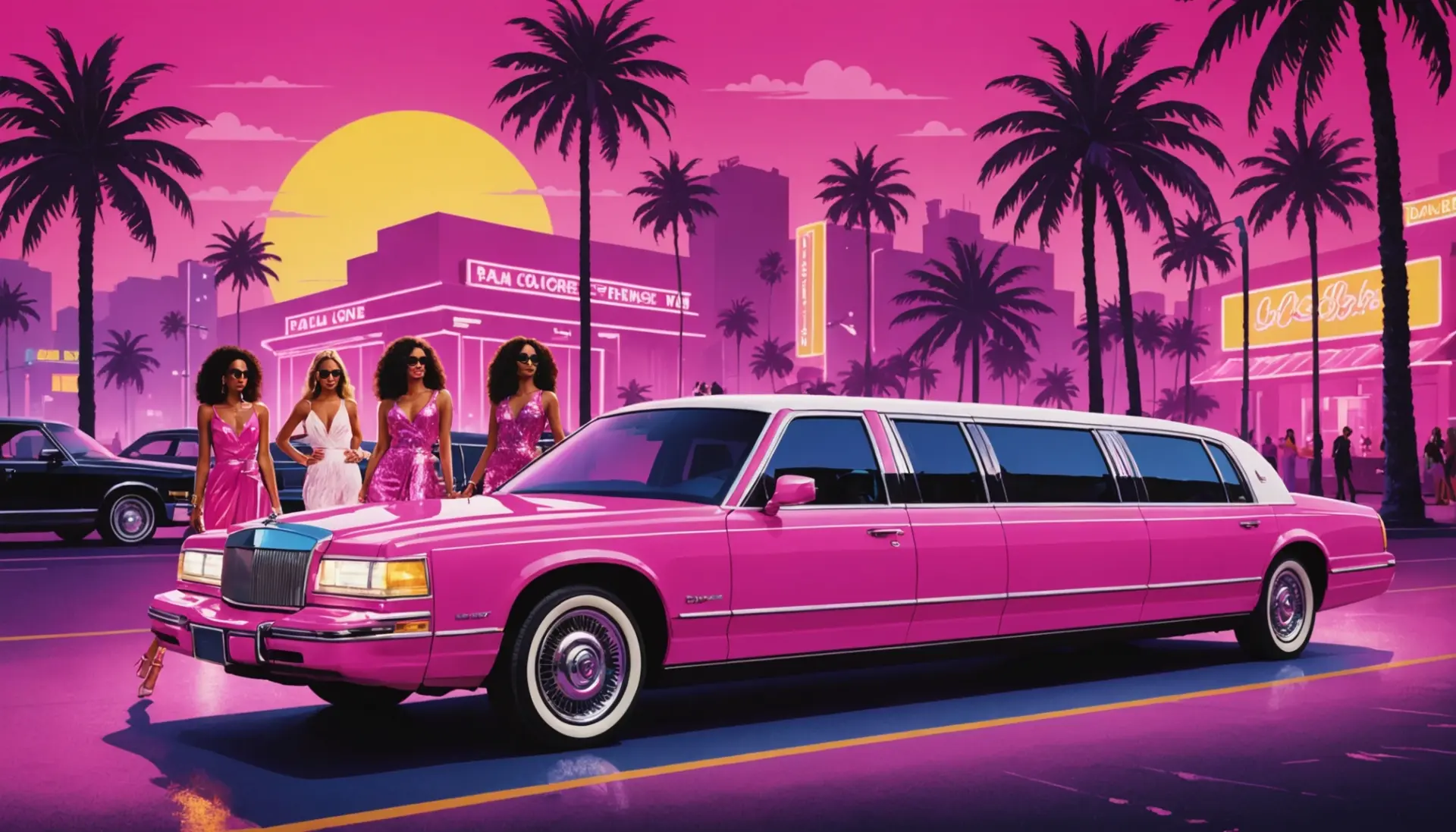 Editorial illustration showing a pink limousine aesthetic, representing pink limousine meaning slang