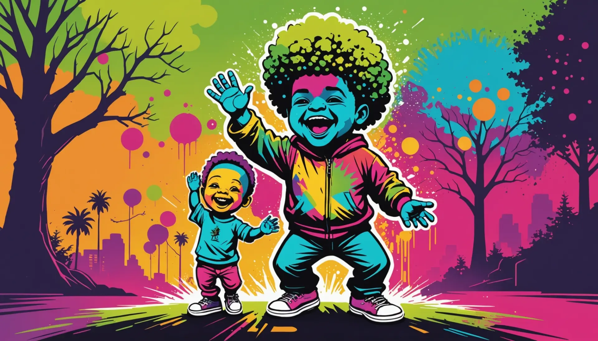 Editorial illustration of Groot in a vibrant scene, representing what does groot mean