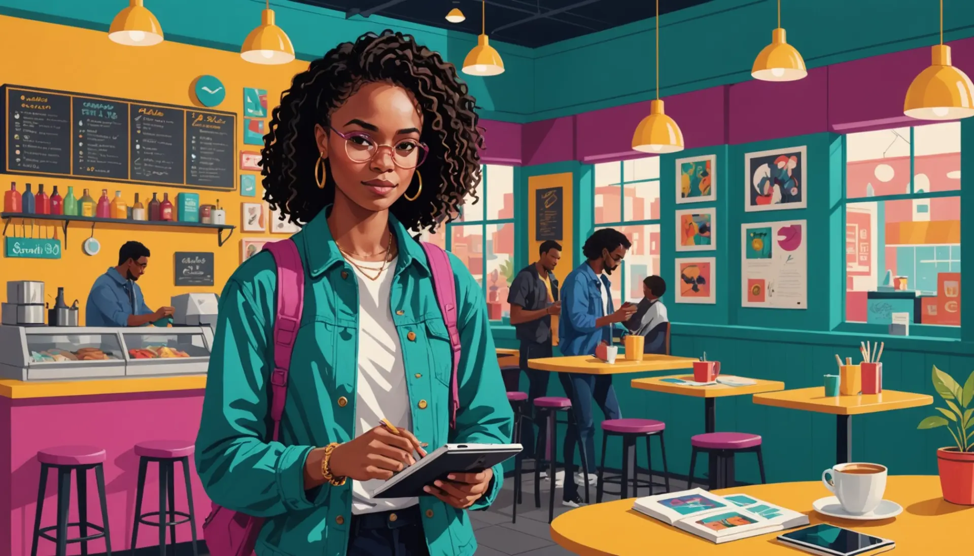 Editorial illustration of a style-savvy person labeled as a maven, showing the phrase what does maven mean visually