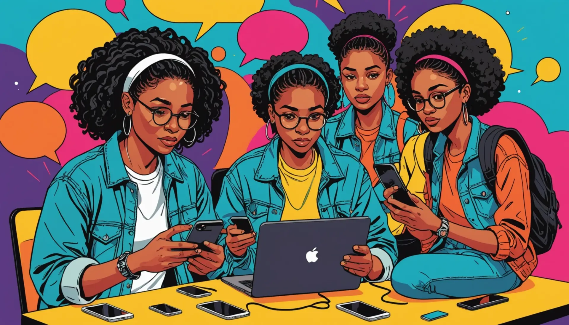 Editorial illustration showing people using phones and texting the phrase yerk urban dictionary